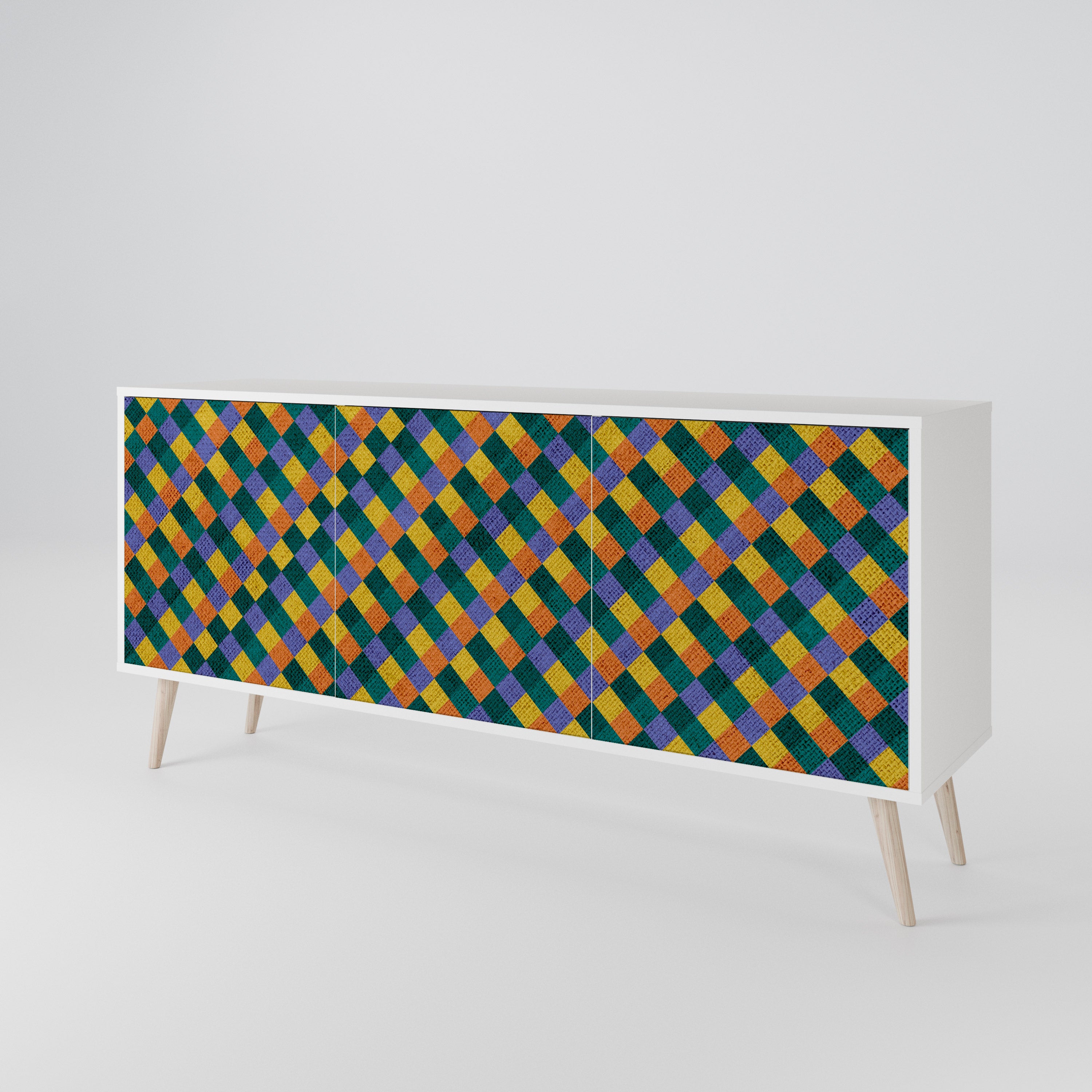 PAINTED SQUARES MIX Μπουφές 3-θυρών