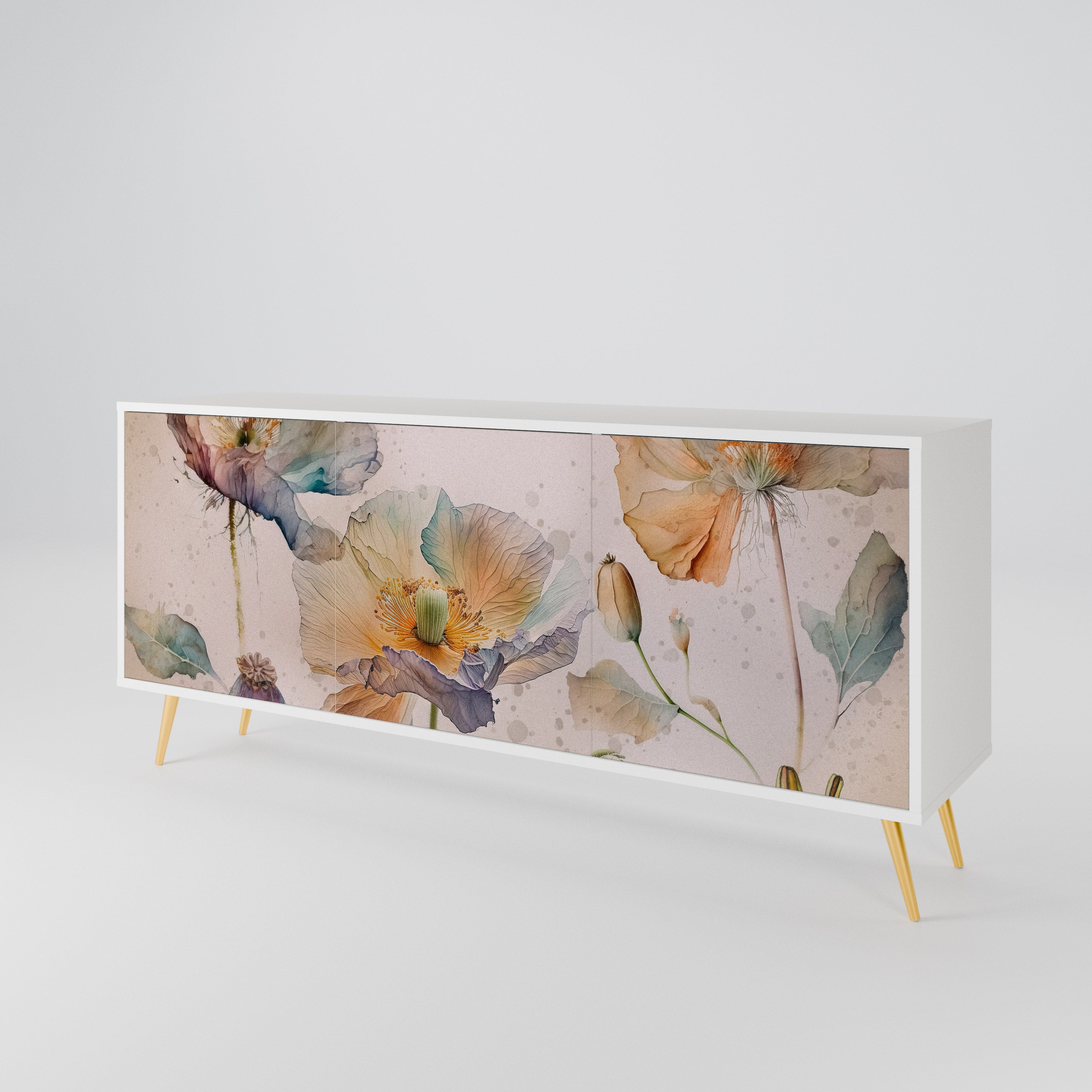 SOFTEN POPPY 3-Door Sideboard