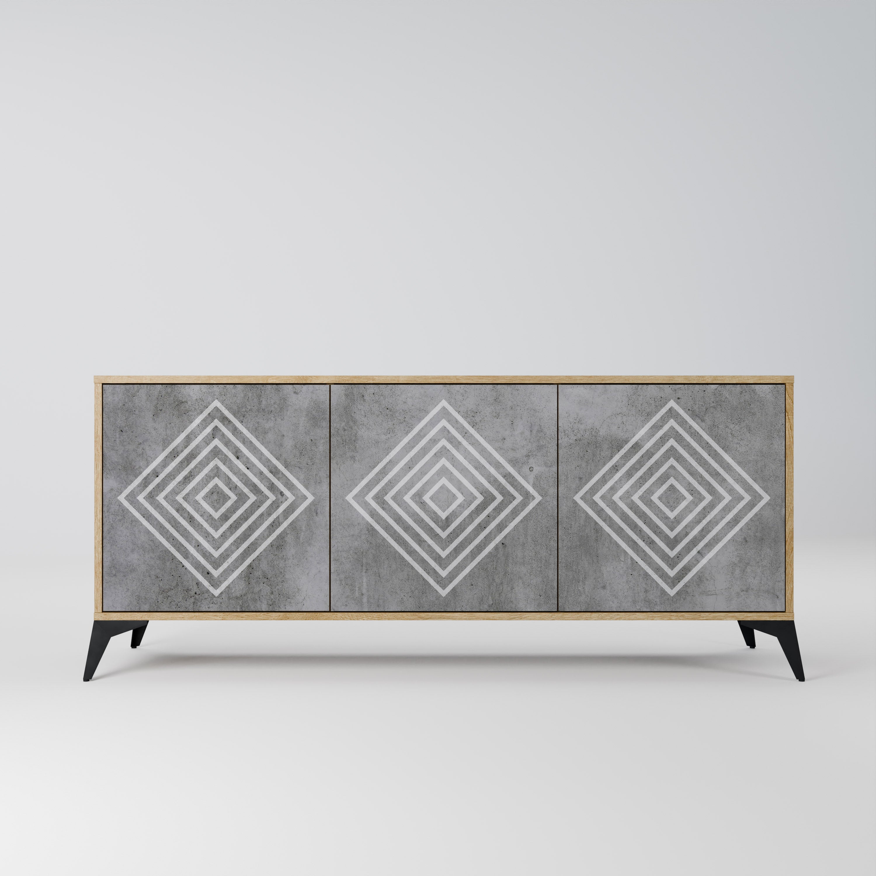 Μπουφές POLYGONAL ARTISTRY με 3 πόρτες σε εφέ δρυός