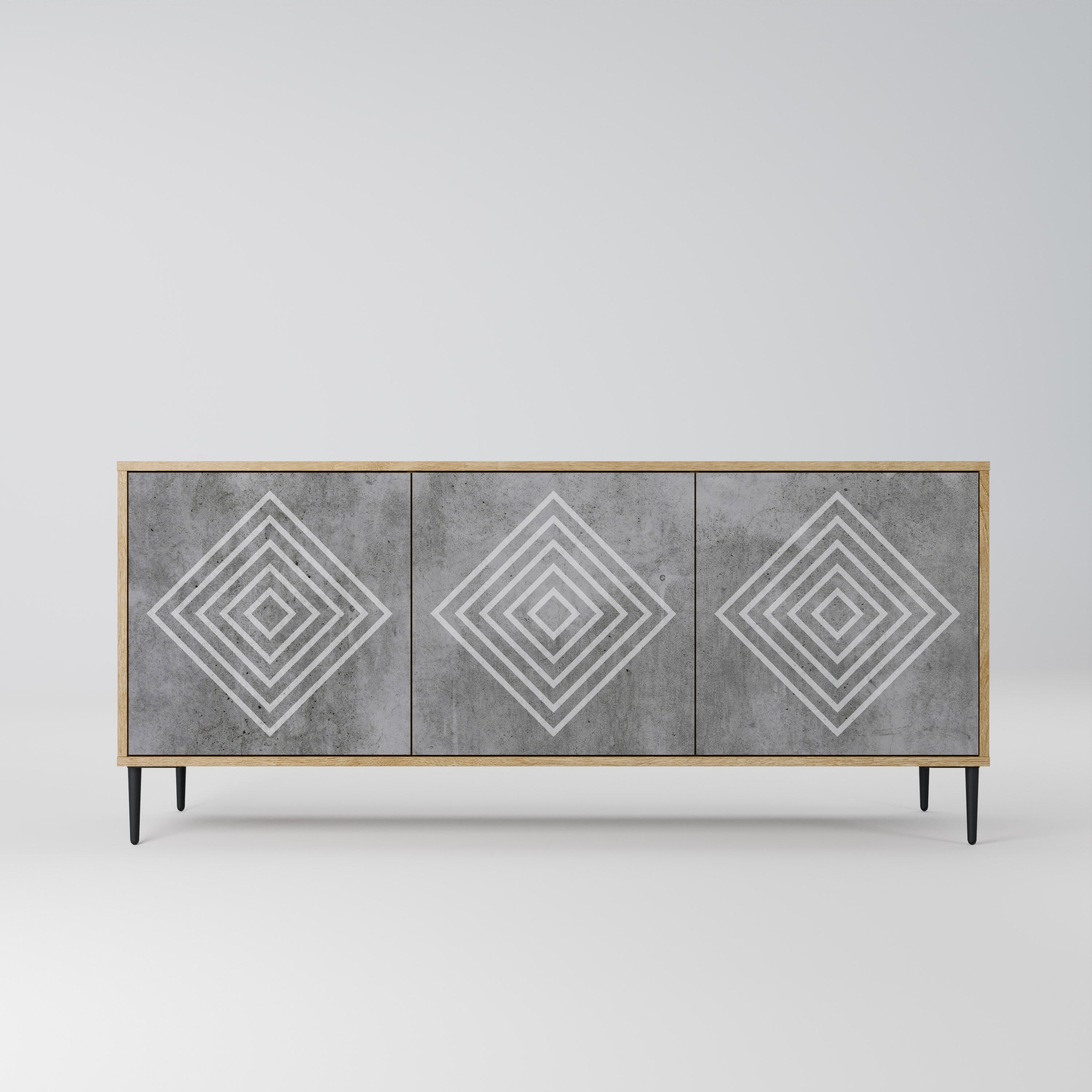 Μπουφές POLYGONAL ARTISTRY με 3 πόρτες σε εφέ δρυός
