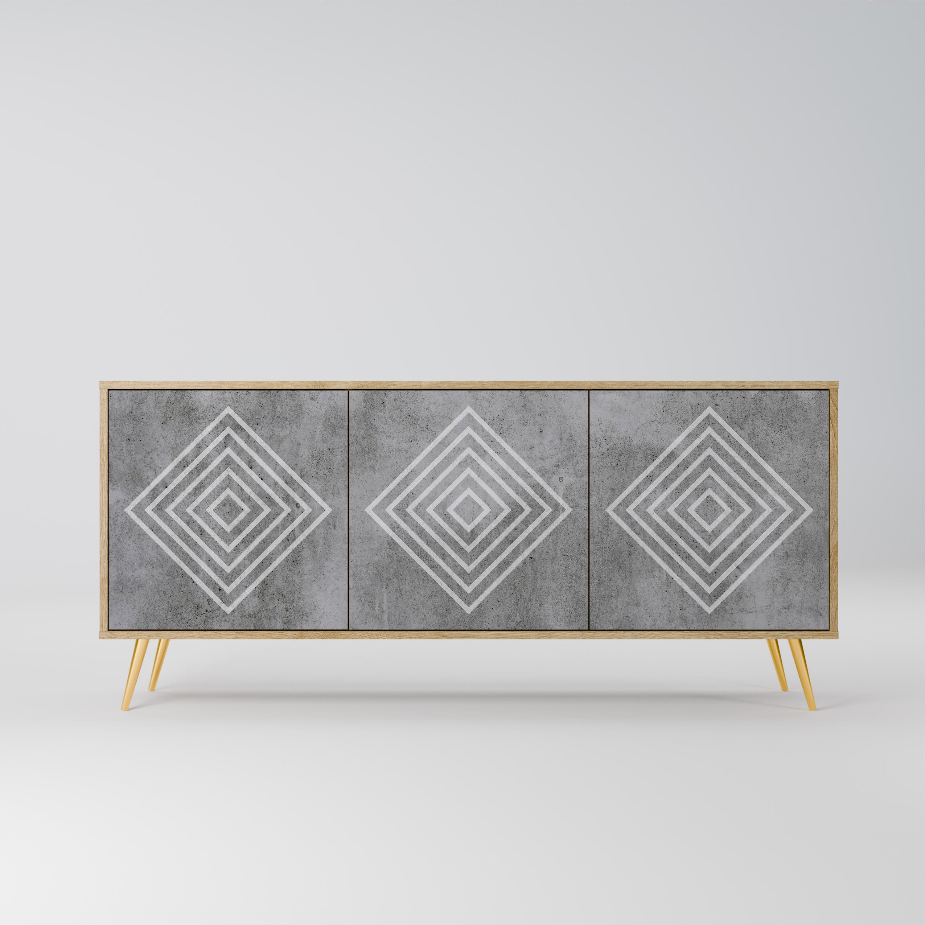 Μπουφές POLYGONAL ARTISTRY με 3 πόρτες σε εφέ δρυός