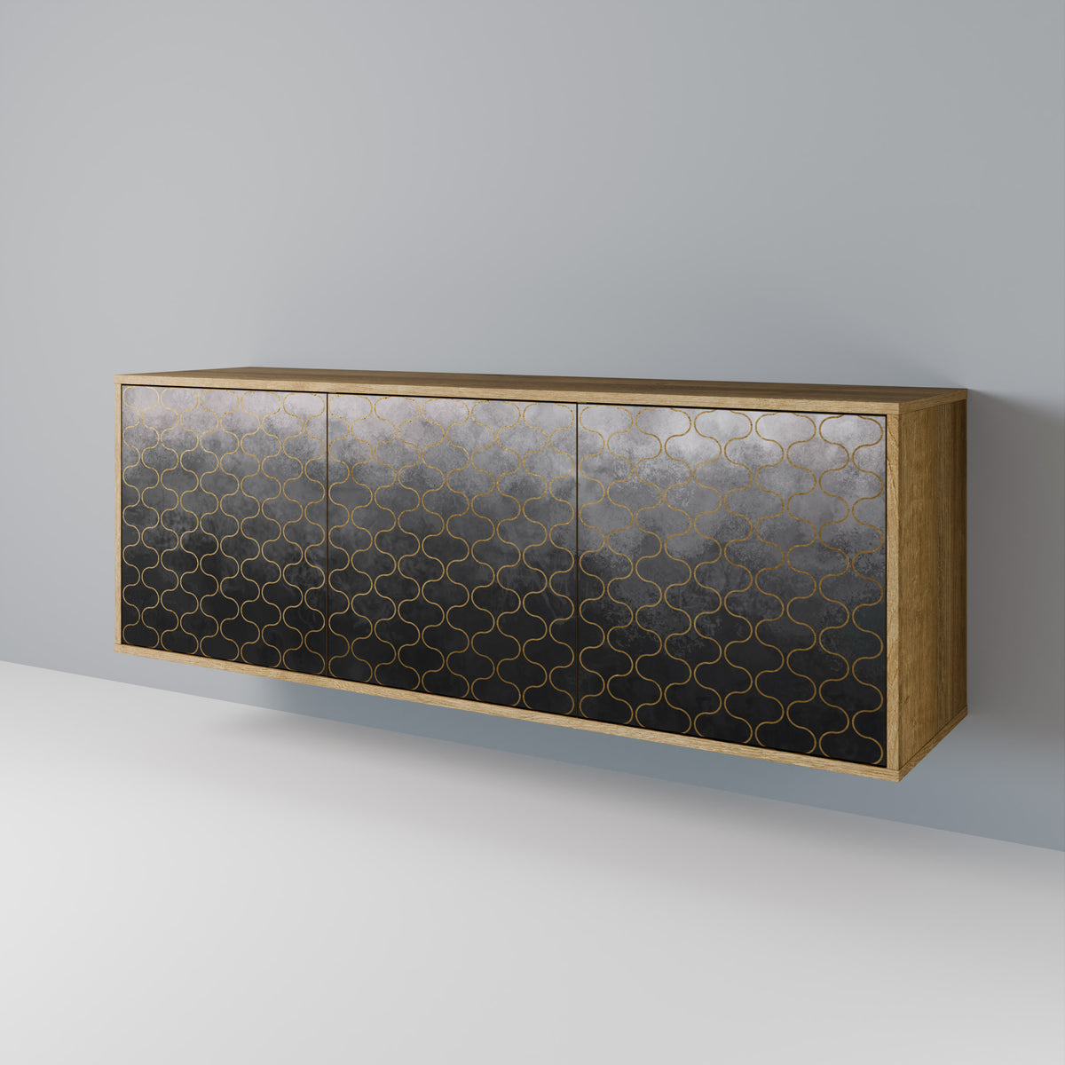 TESSELATED GRAYISH 3-Door Sideboard