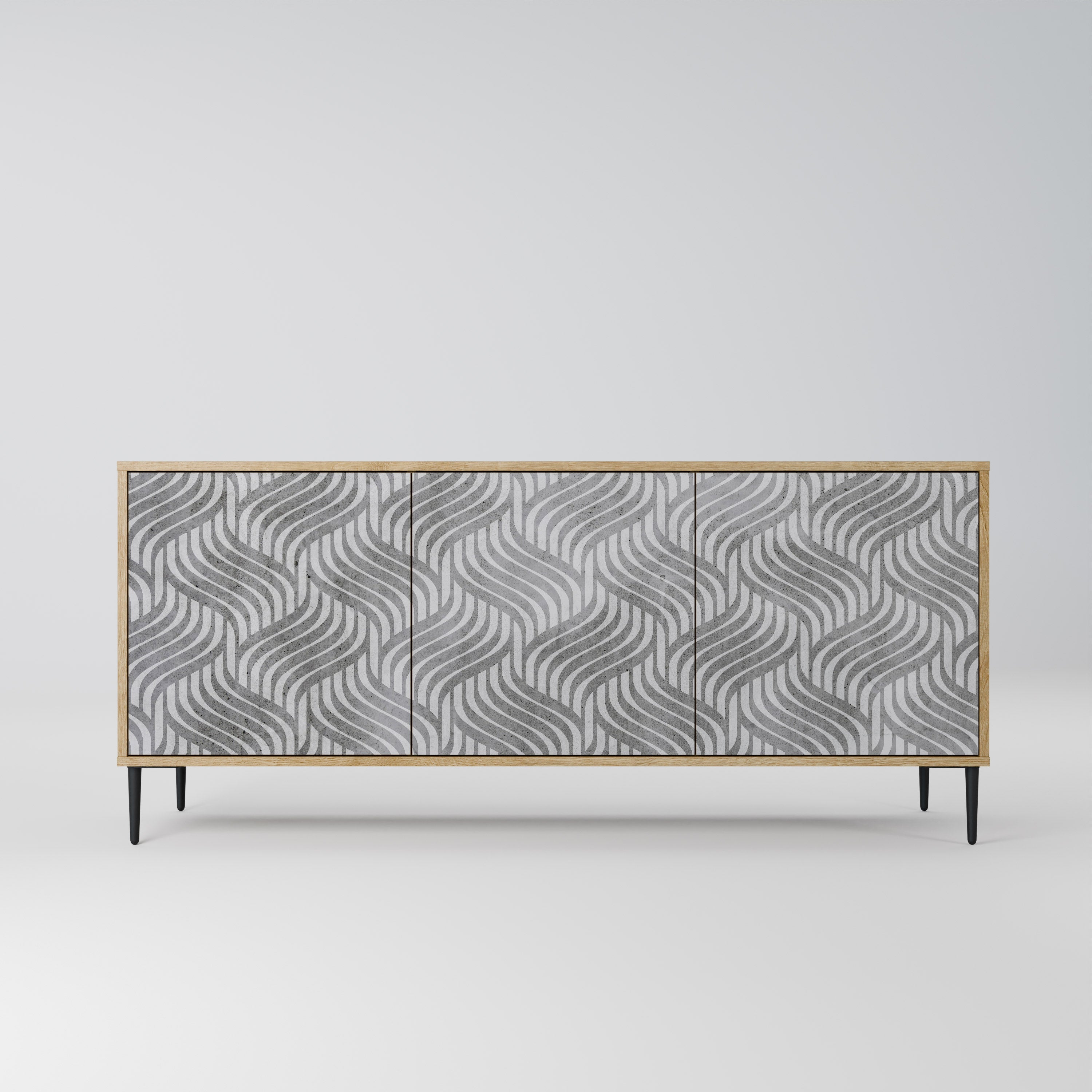 CONCRETE MOVEMENT 3-Door Sideboard in Oak Effect