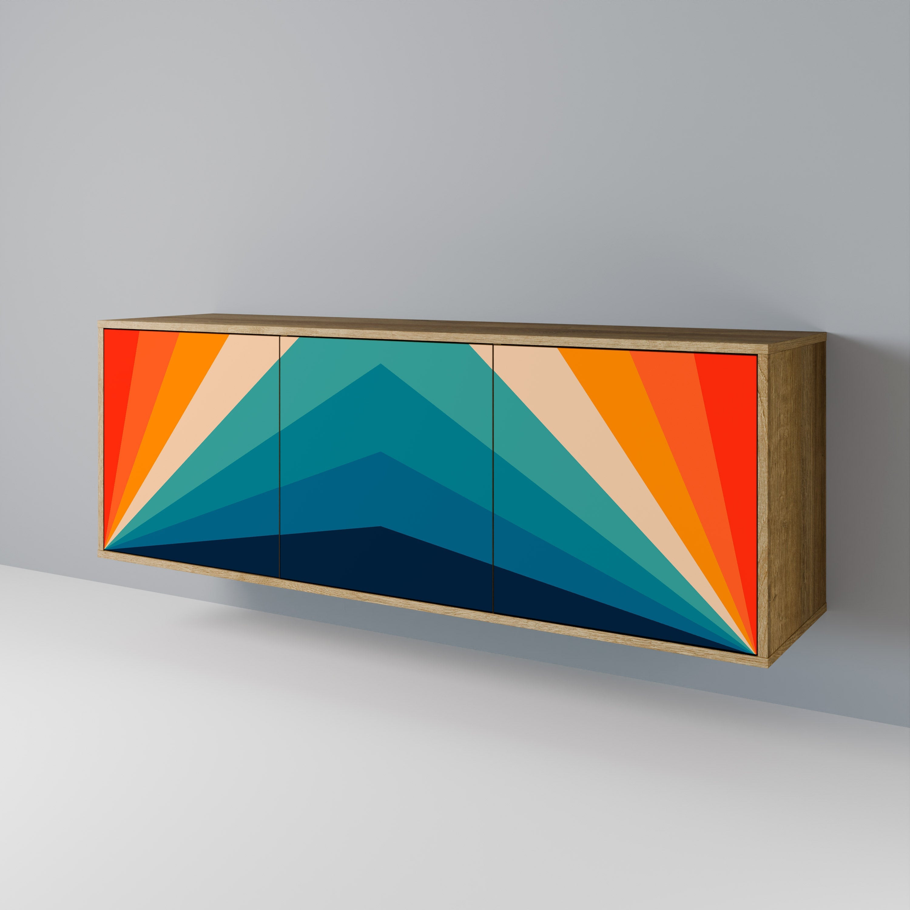 PRISM CONCUSSION 3-Door Sideboard in Oak Effect
