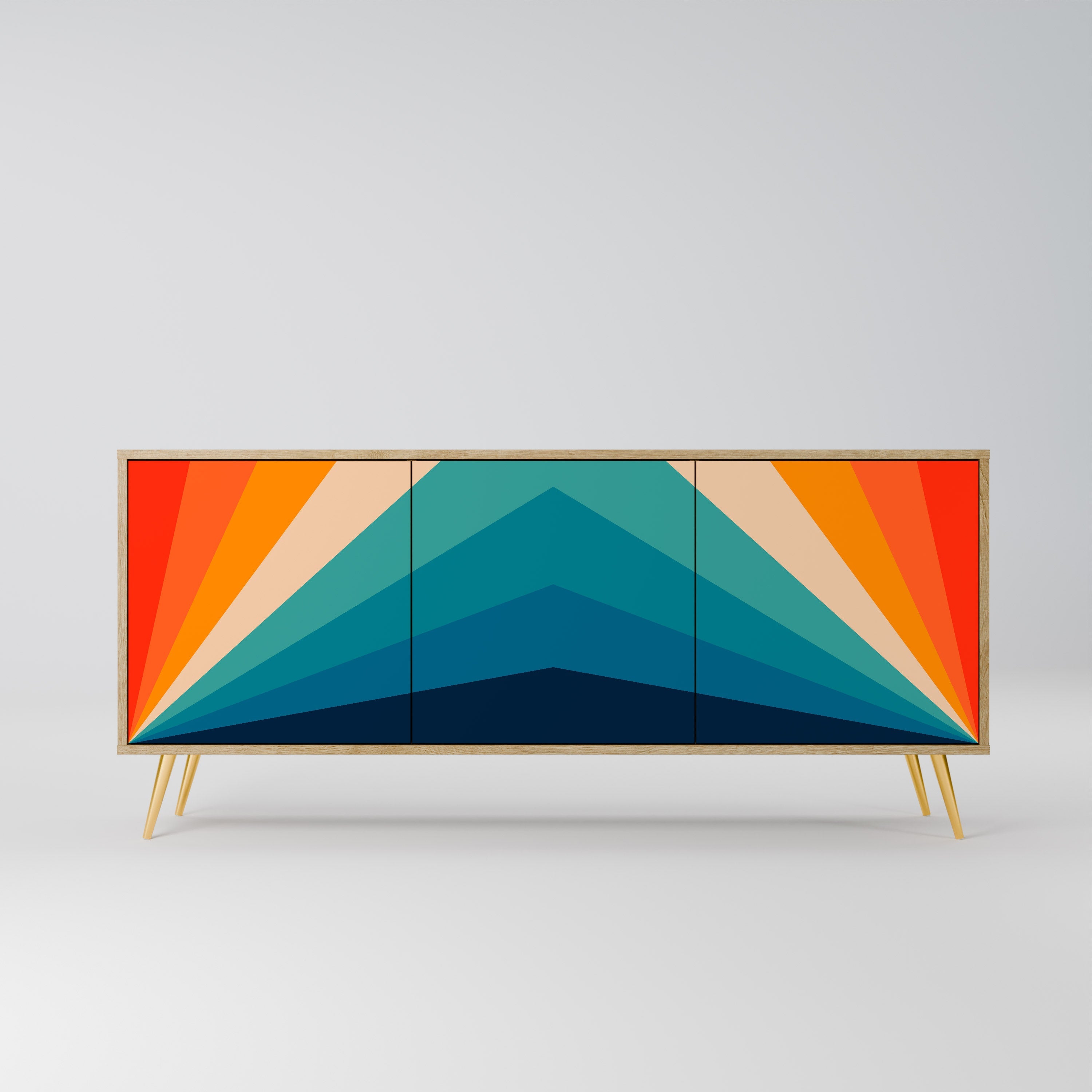PRISM CONCUSSION 3-Door Sideboard in Oak Effect