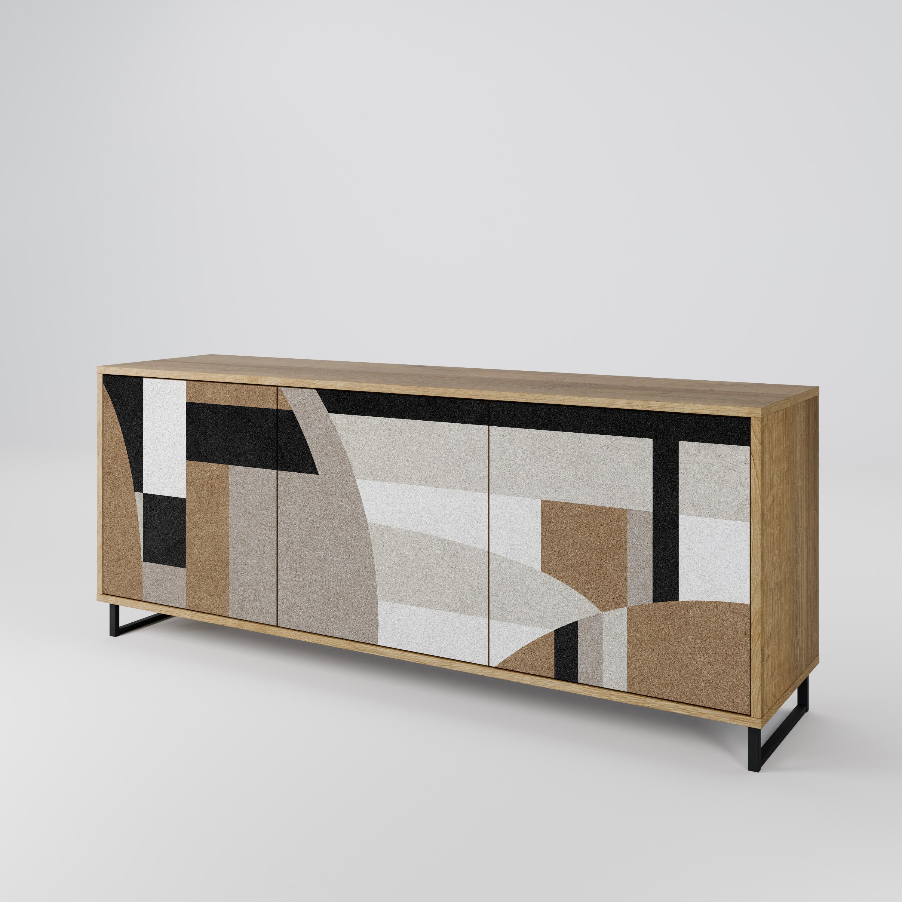 DELICATE MEMENTO 3-Door Sideboard in Oak Effect