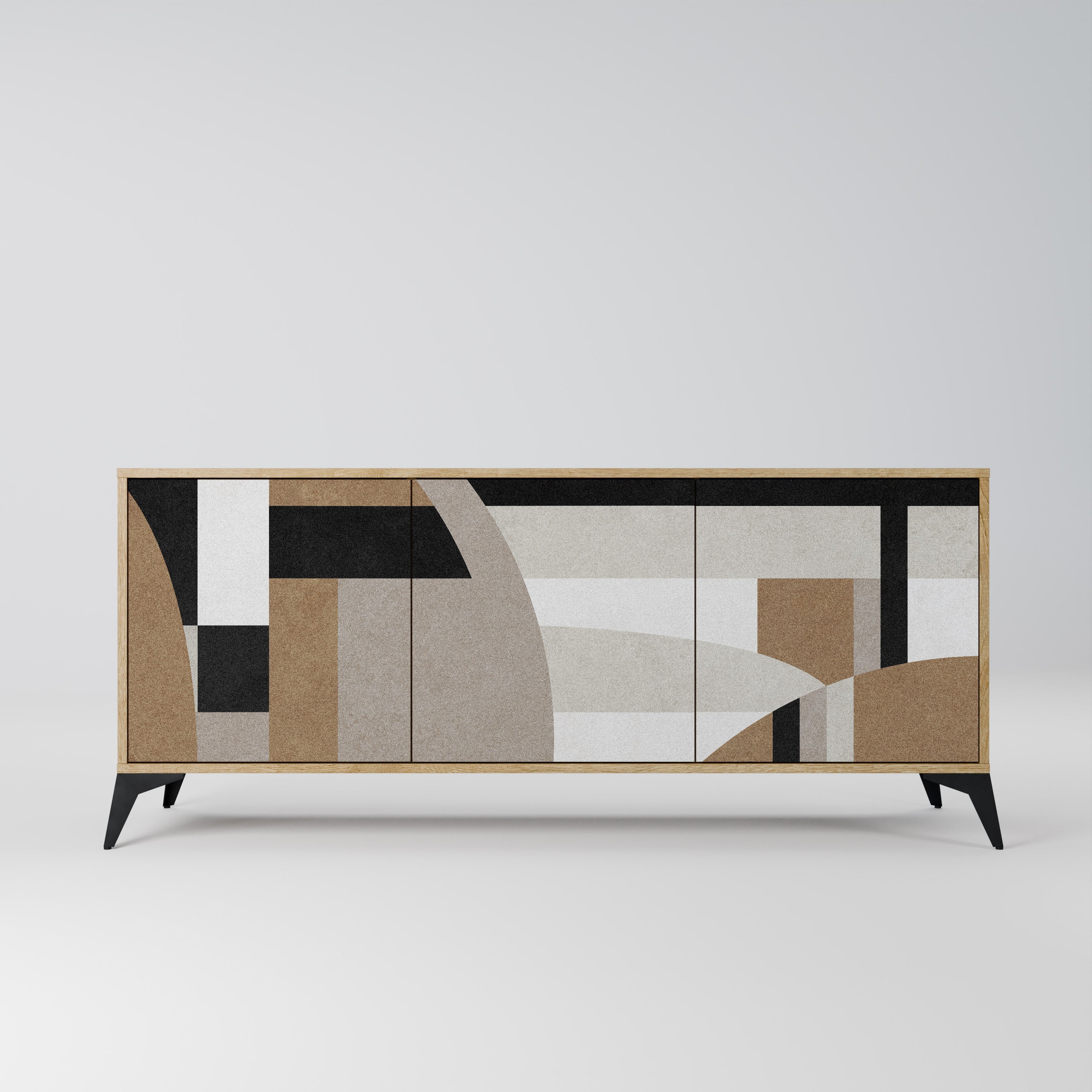 DELICATE MEMENTO 3-Door Sideboard in Oak Effect