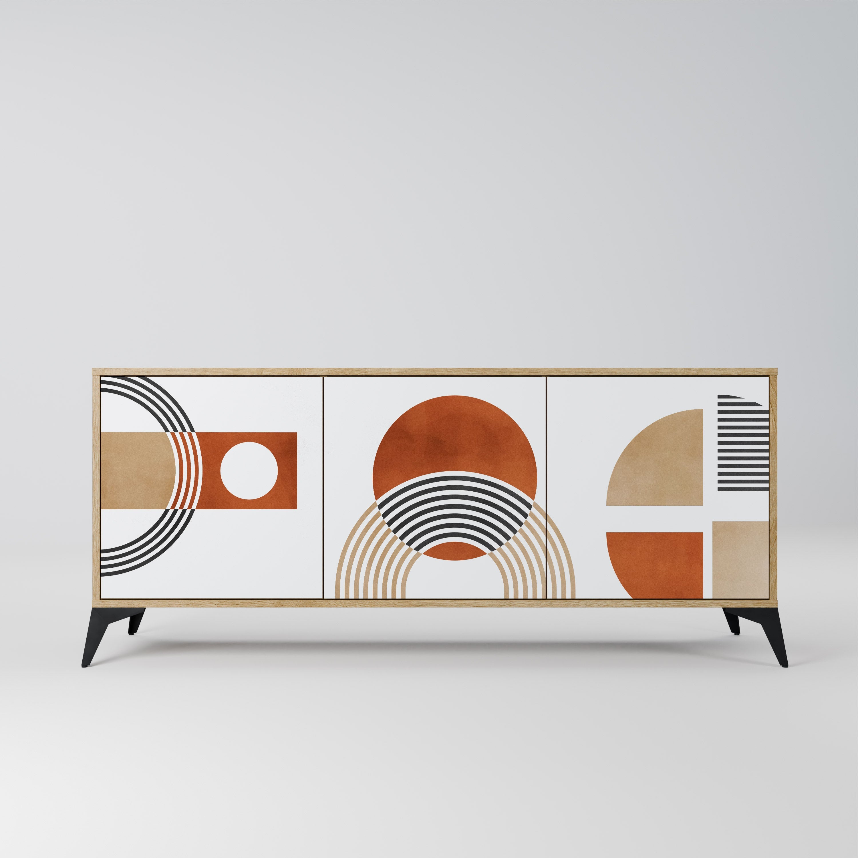 CIRCLE RHYTM 3-Door Sideboard in Oak Effect