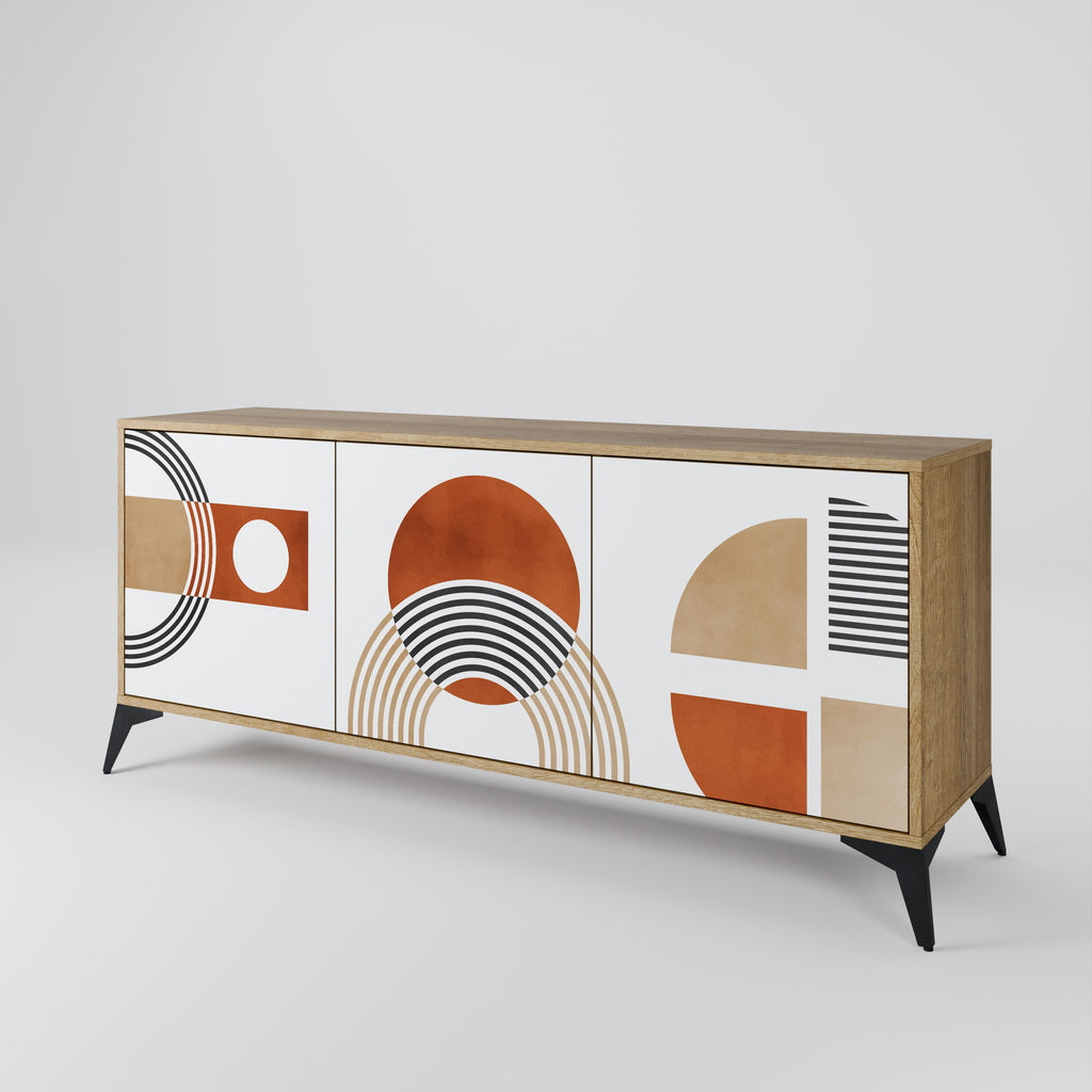 CIRCLE RHYTM 3-Door Sideboard in Oak Effect