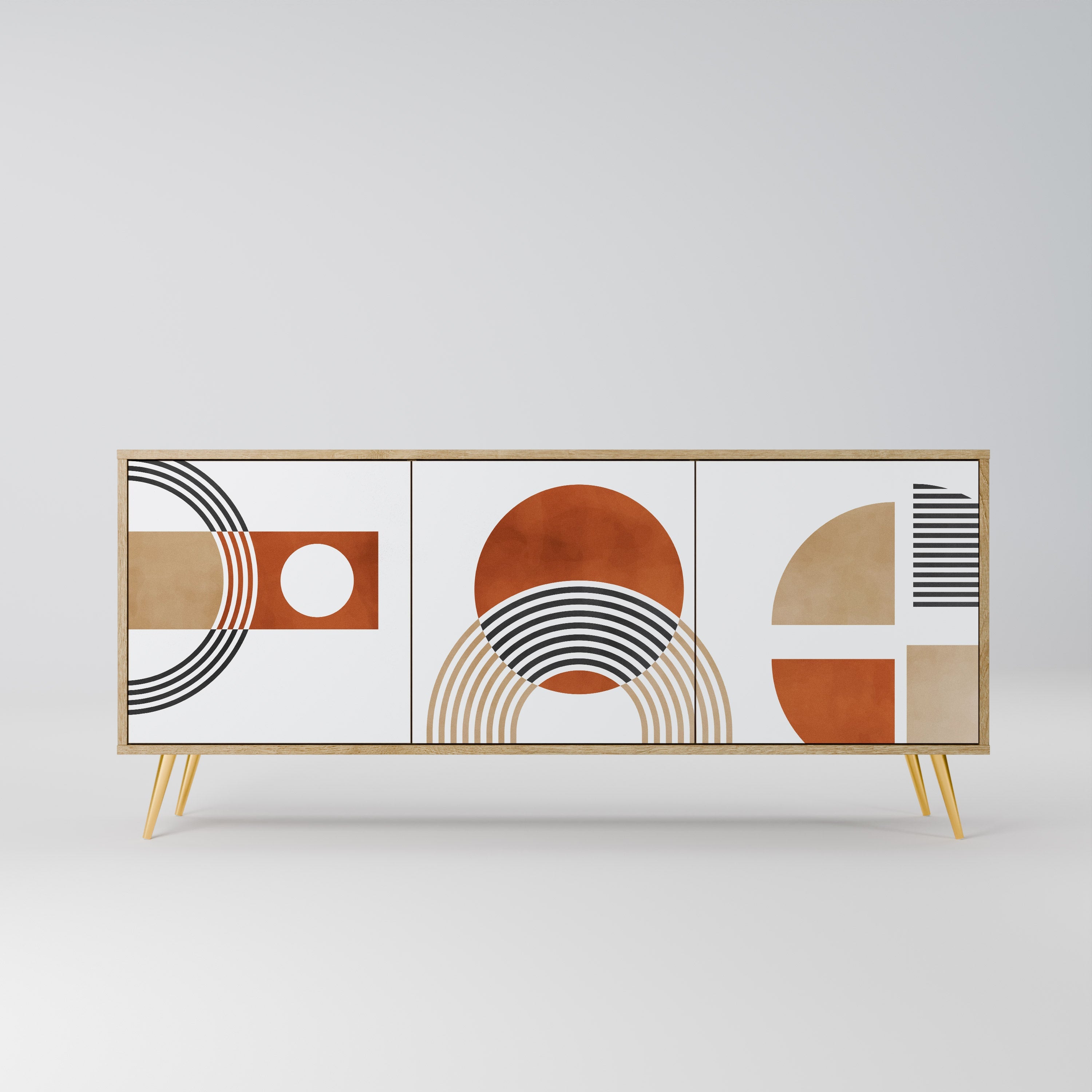 CIRCLE RHYTM 3-Door Sideboard in Oak Effect