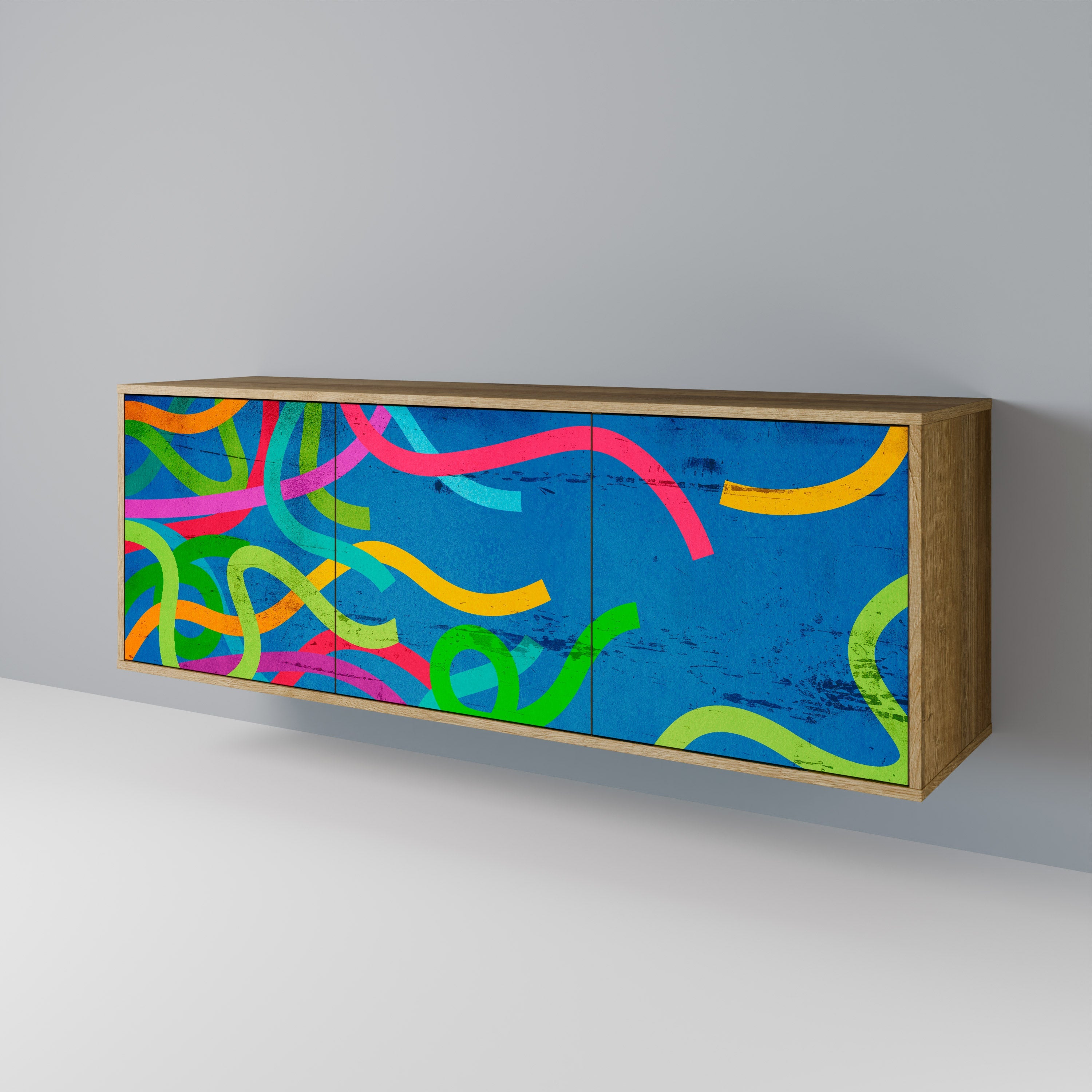 STREAMER TANGLE 3-Door Sideboard in Oak Effect