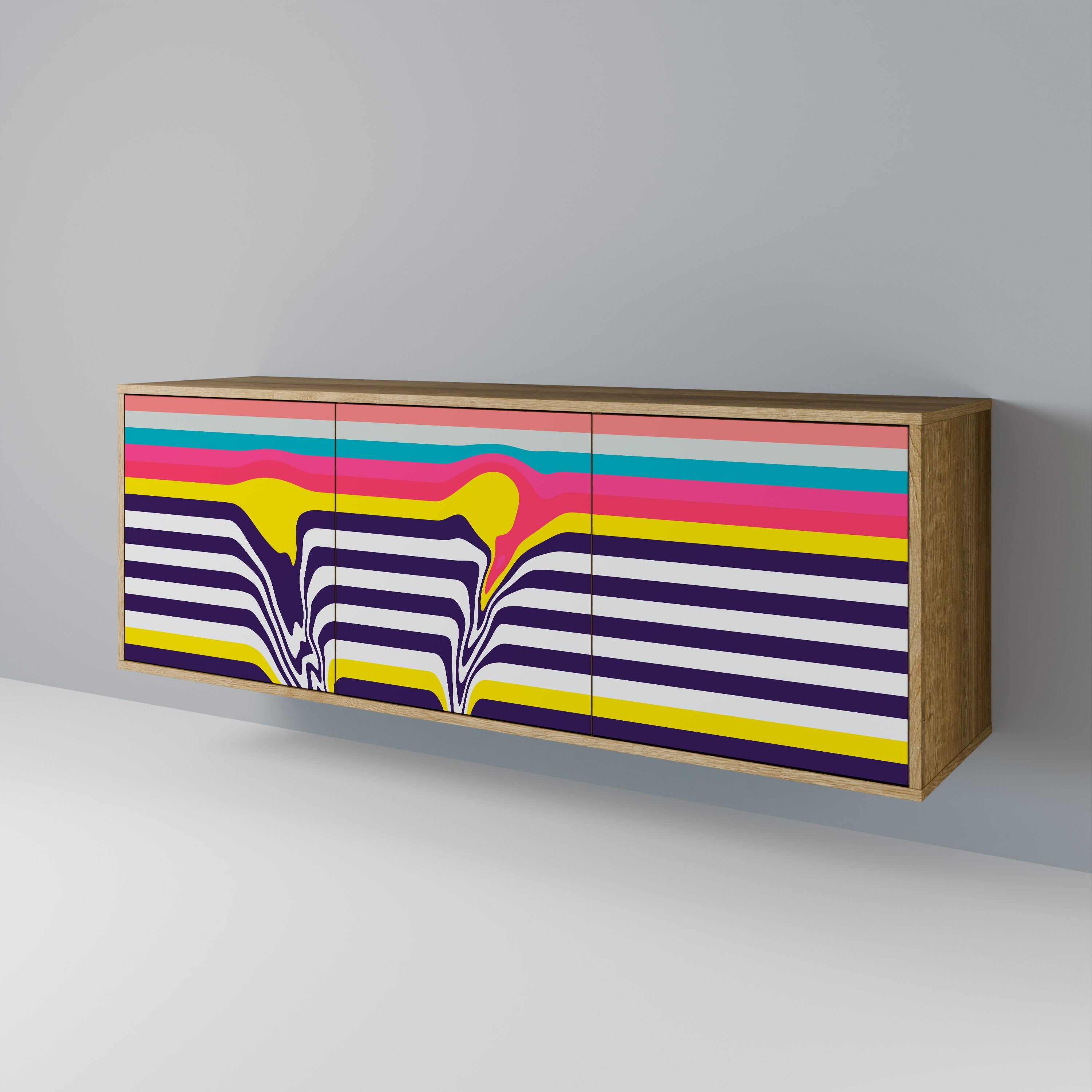 TONE COLLAPSE 3-Door Sideboard in Oak Effect