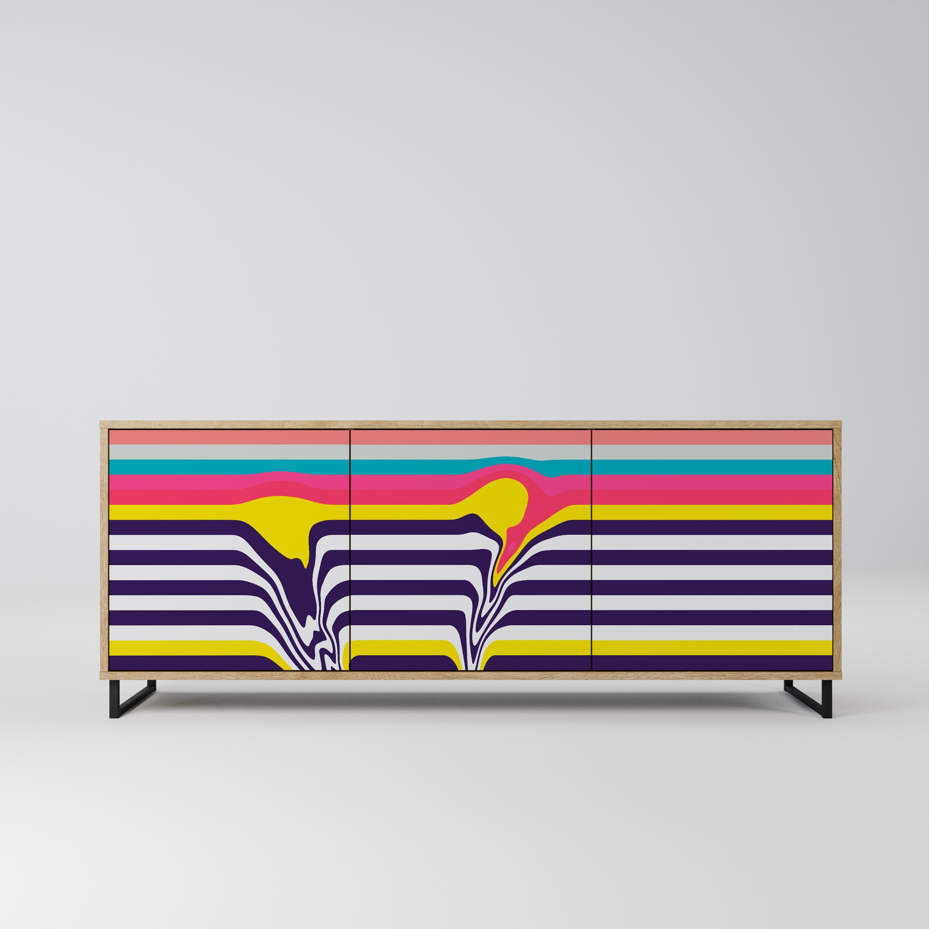 TONE COLLAPSE 3-Door Sideboard in Oak Effect