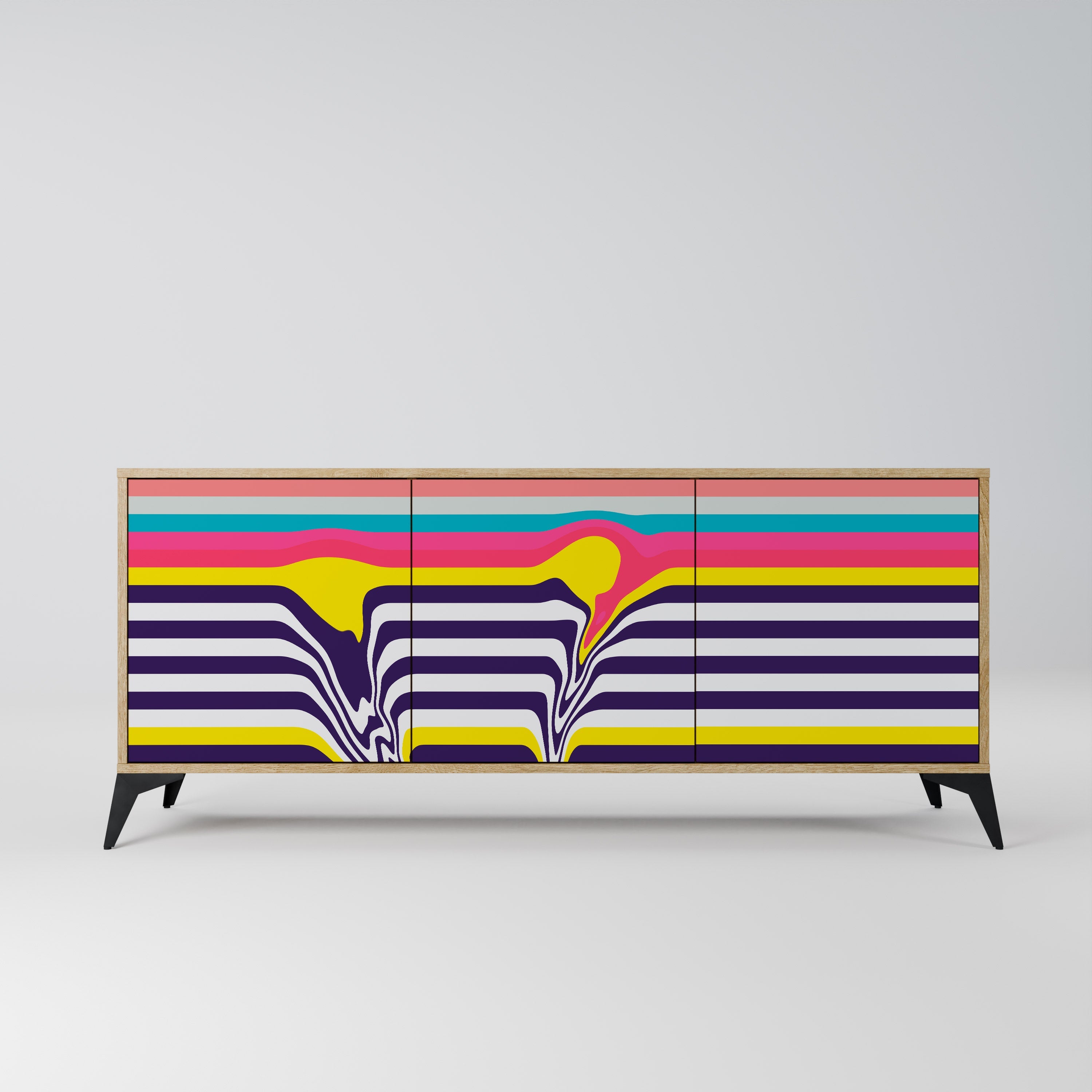 TONE COLLAPSE 3-Door Sideboard in Oak Effect
