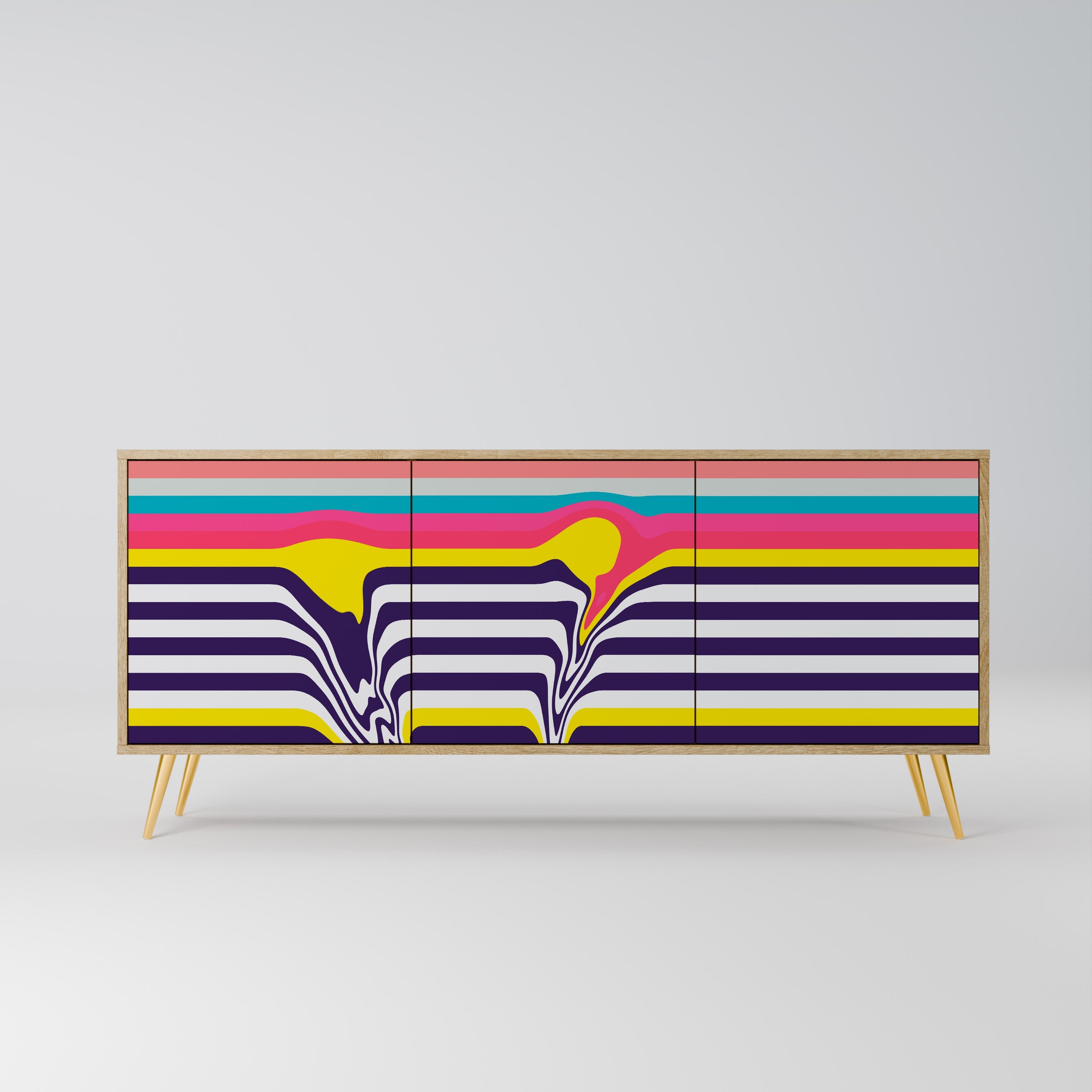 TONE COLLAPSE 3-Door Sideboard in Oak Effect