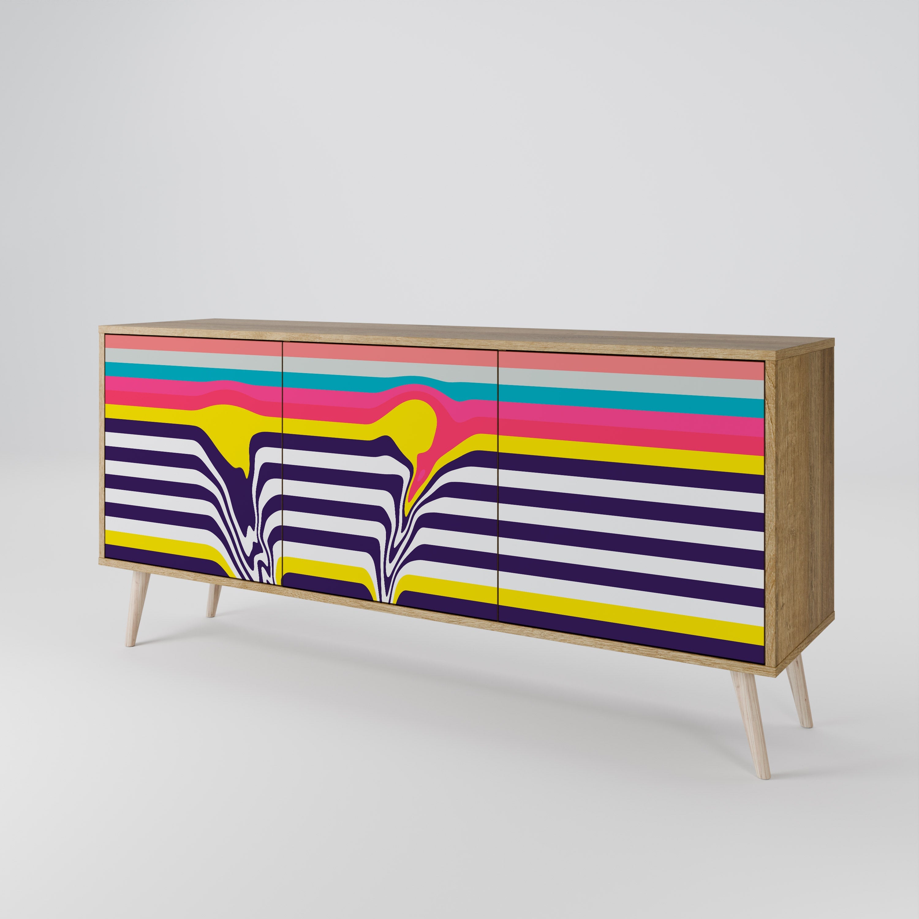 TONE COLLAPSE 3-Door Sideboard in Oak Effect