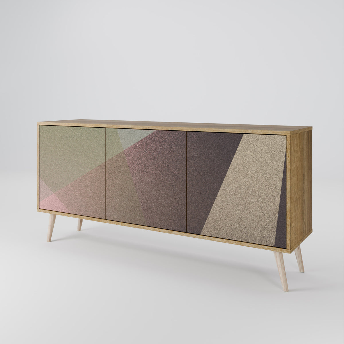 BEIGE GEOMETRY Μπουφές 3-θυρών