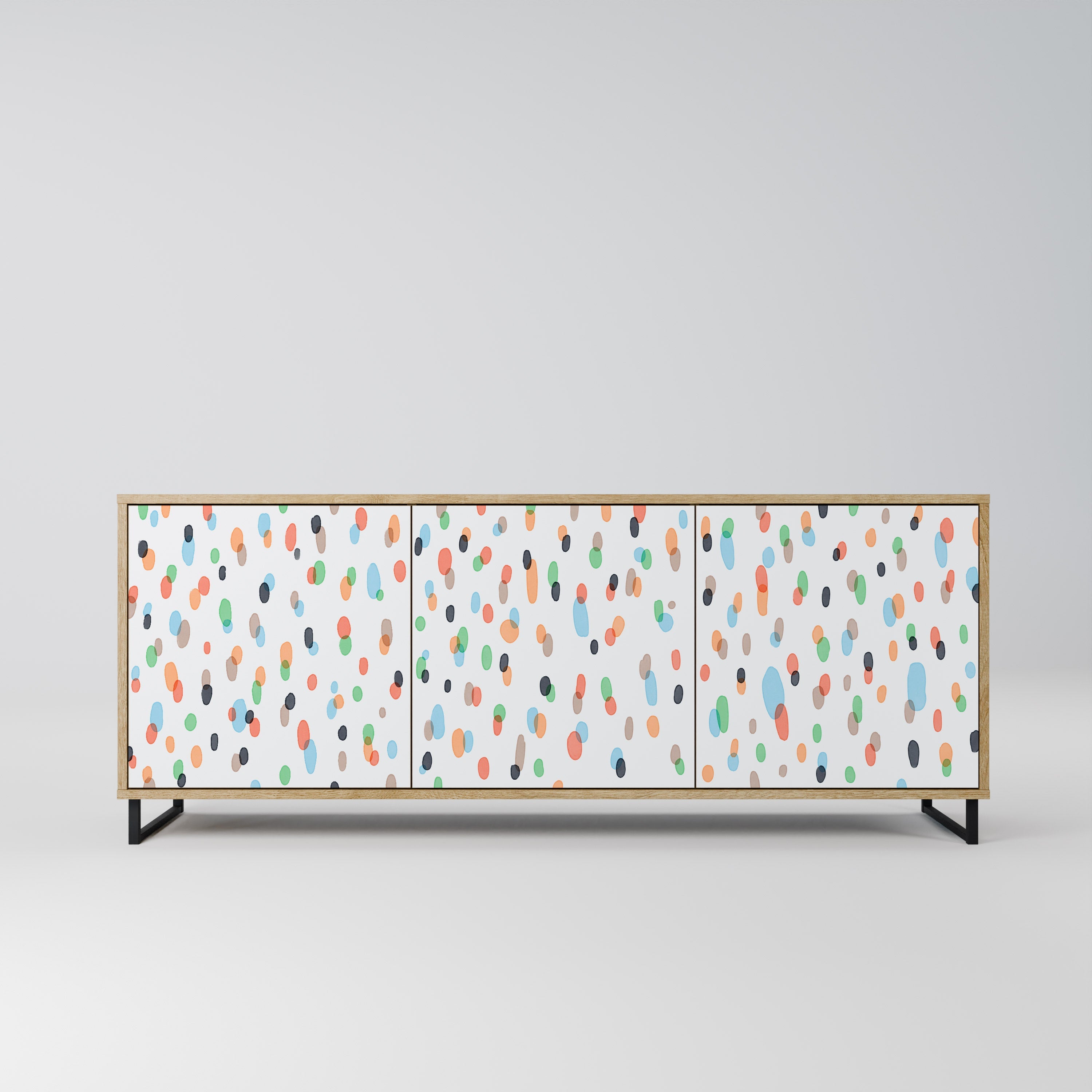 ENERGETIC SPOTS 3-Door Sideboard in Oak Effect