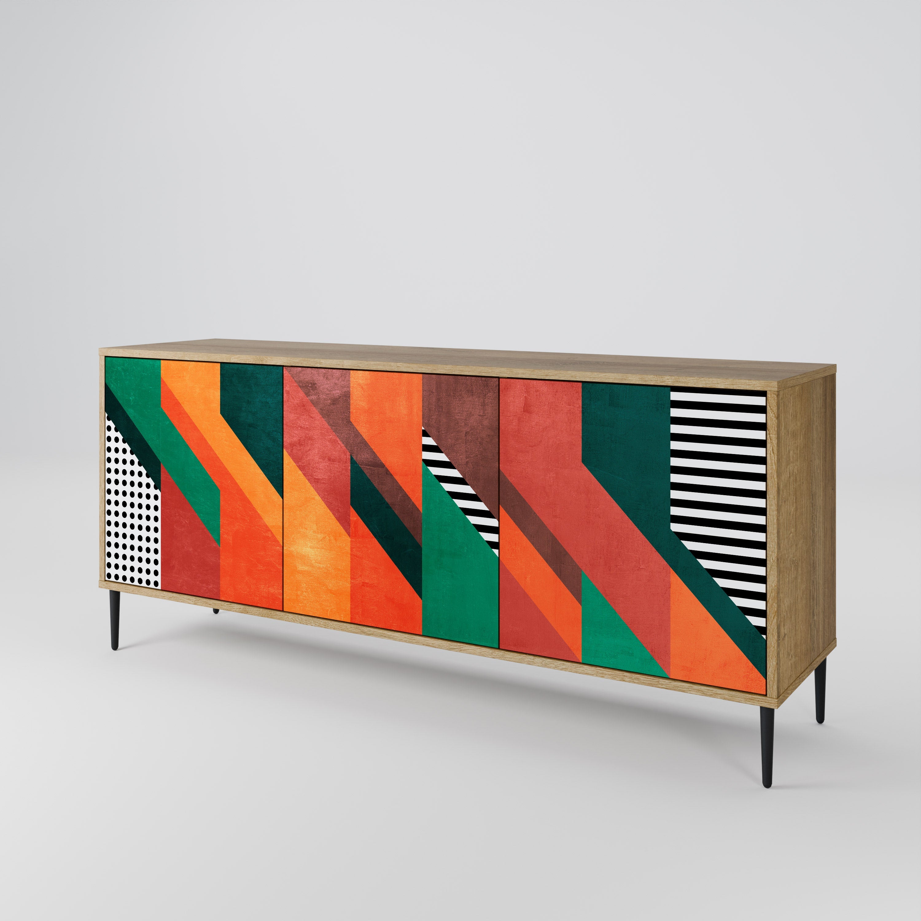 MAKESHIFT ARTISTRY 3-Door Sideboard in Oak Effect