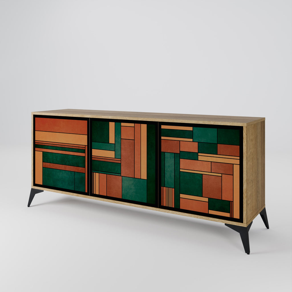 EARTHY FIGURES 3-Door Sideboard in Oak Effect