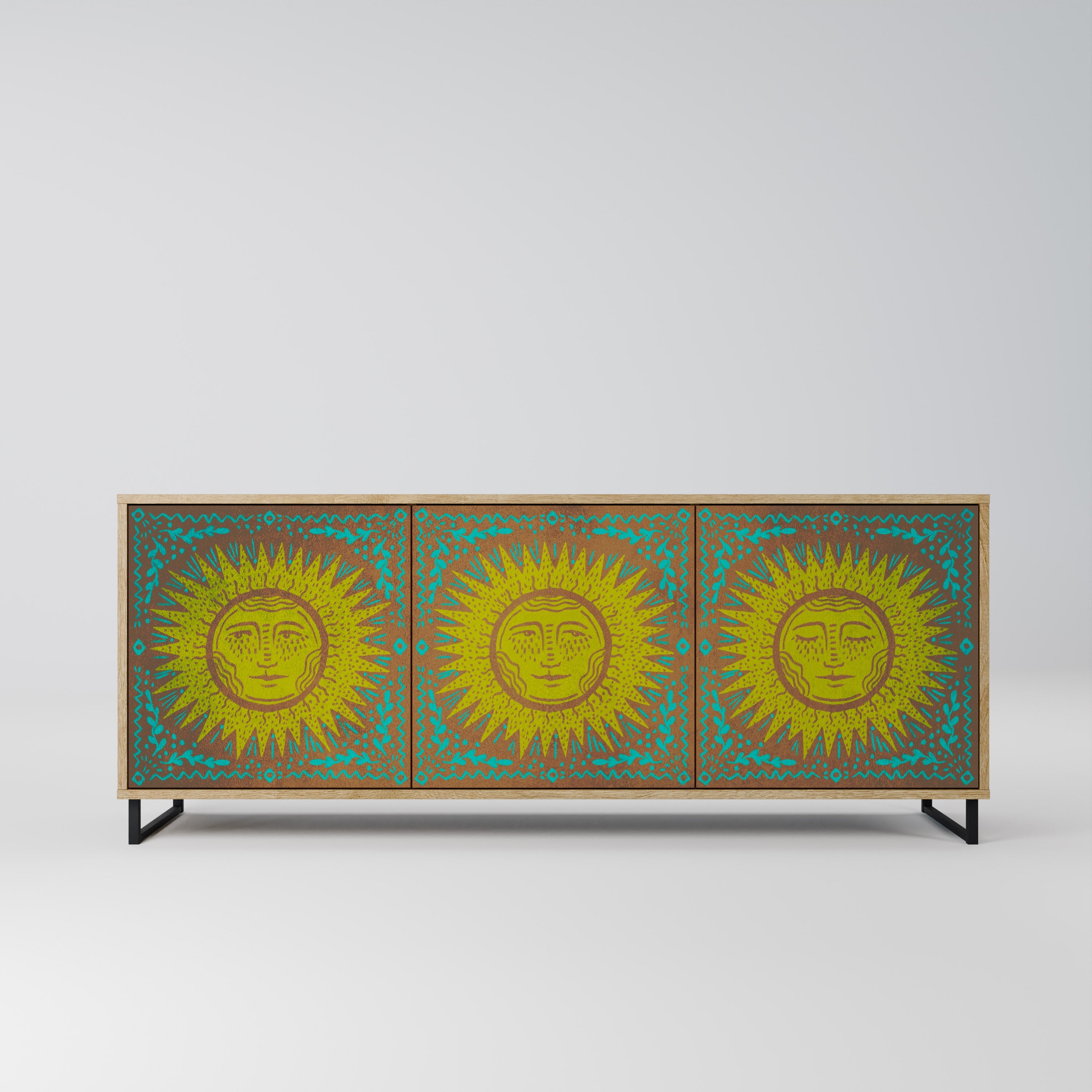 SUNSHINE EULOGY 3-Door Sideboard in Oak Effect