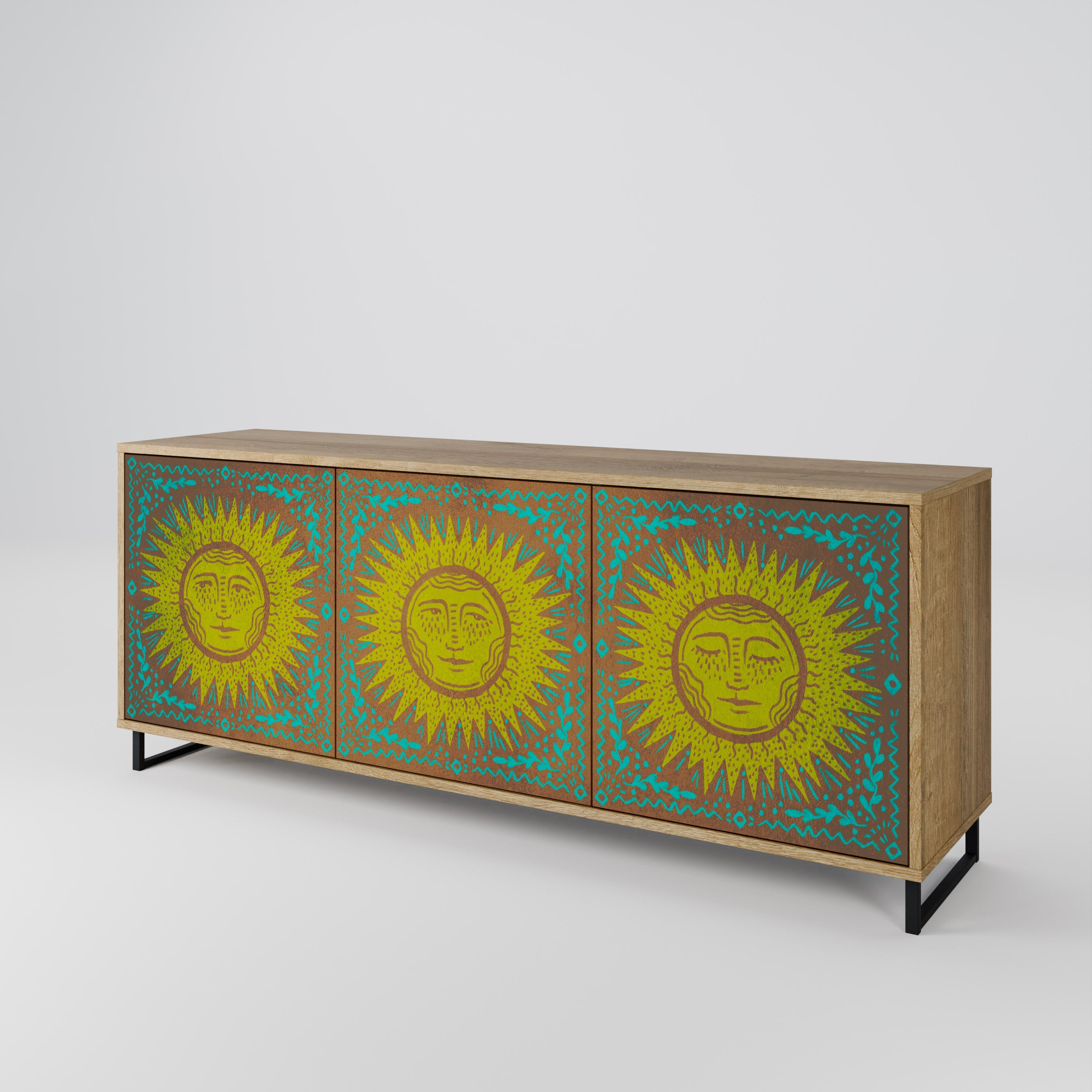 SUNSHINE EULOGY 3-Door Sideboard in Oak Effect