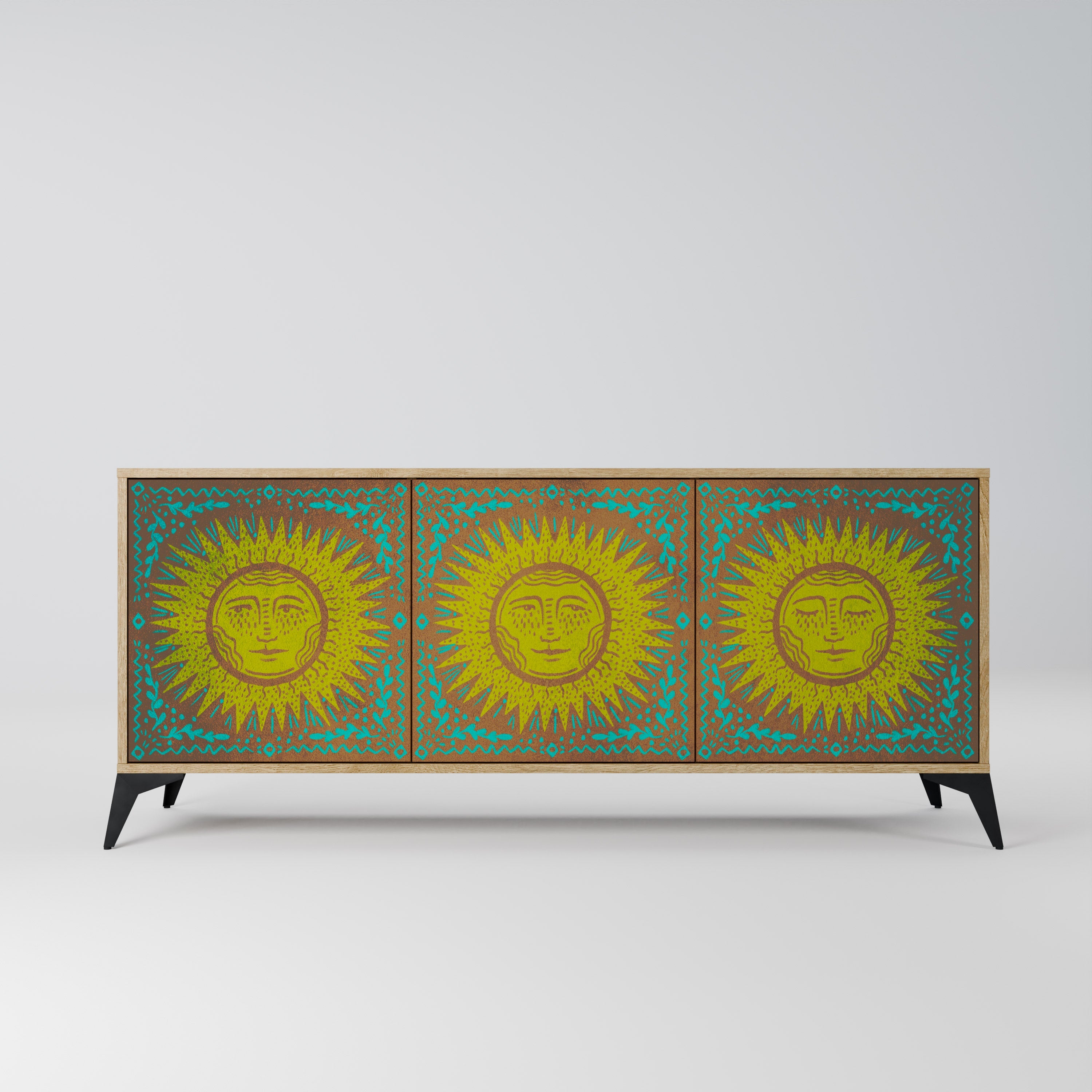 SUNSHINE EULOGY 3-Door Sideboard in Oak Effect