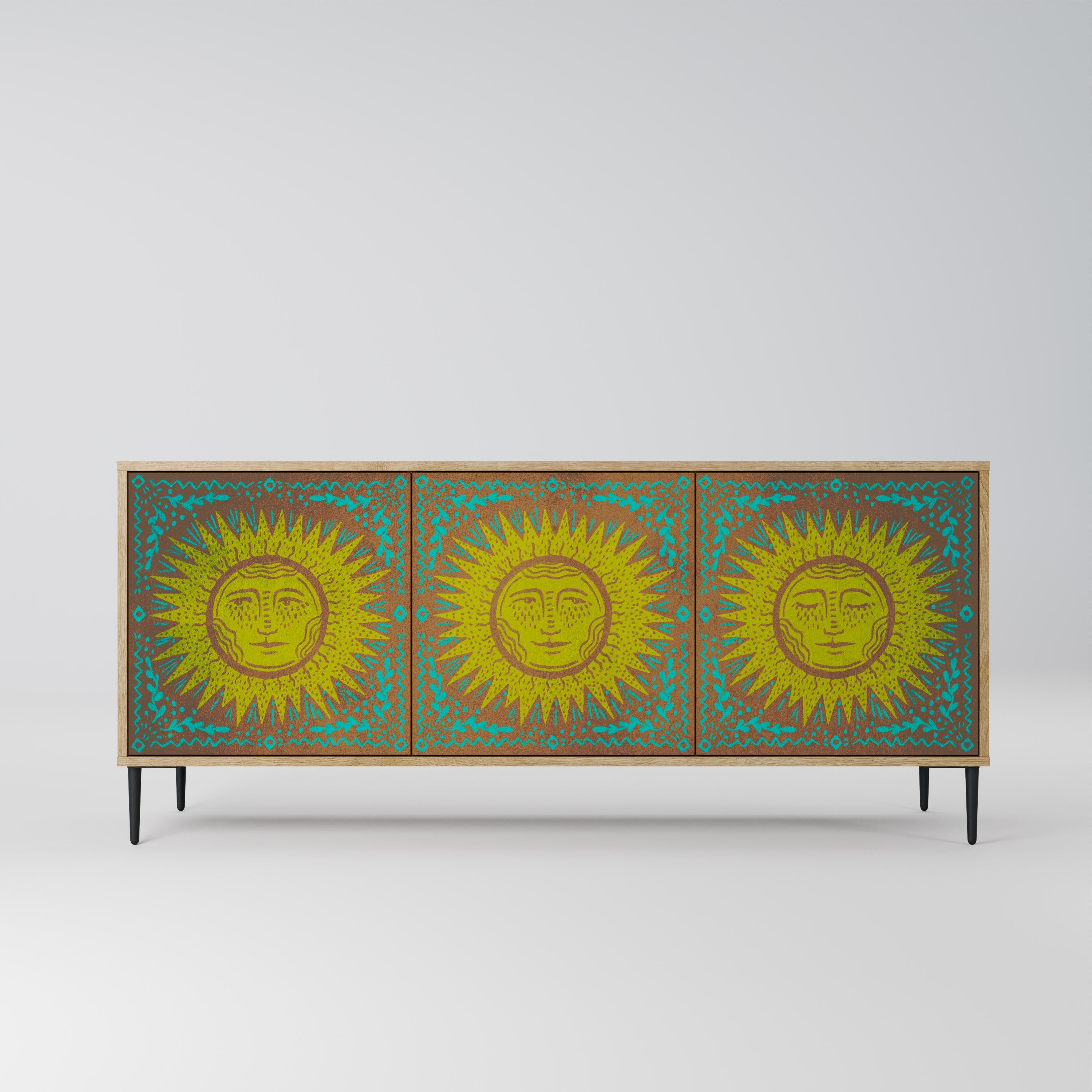 SUNSHINE EULOGY 3-Door Sideboard in Oak Effect