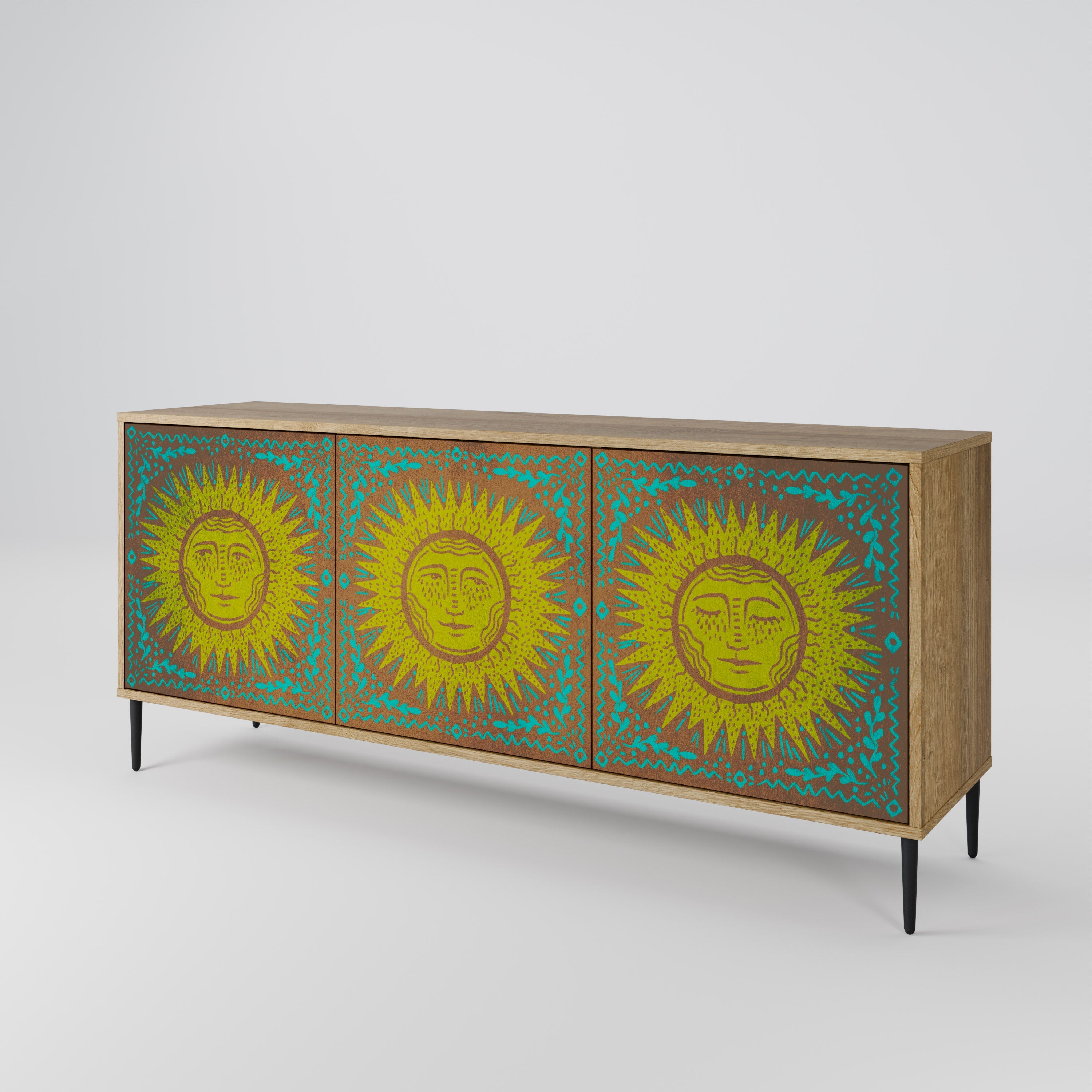 SUNSHINE EULOGY 3-Door Sideboard in Oak Effect