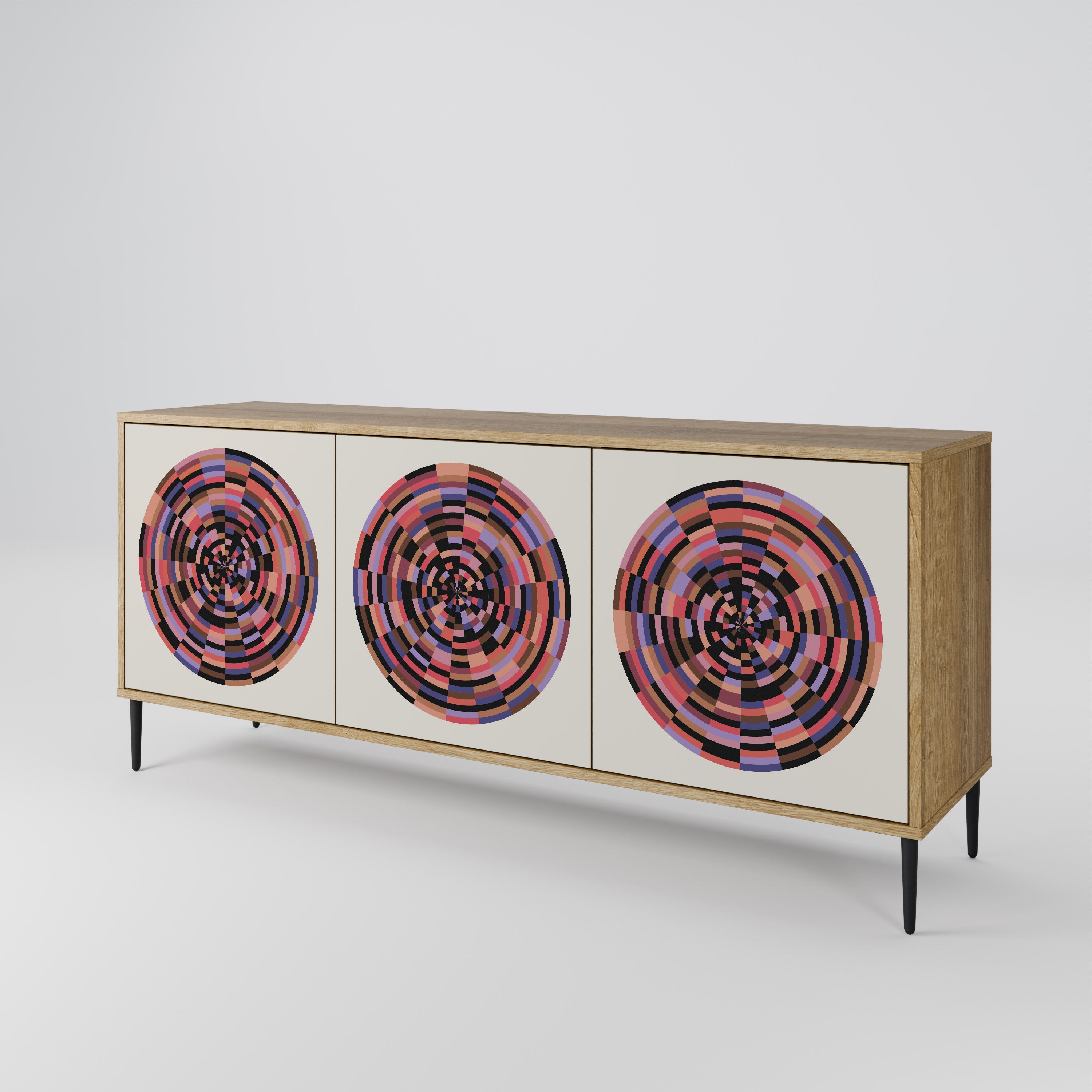 BROWN CIRCLES 3-Door Sideboard
