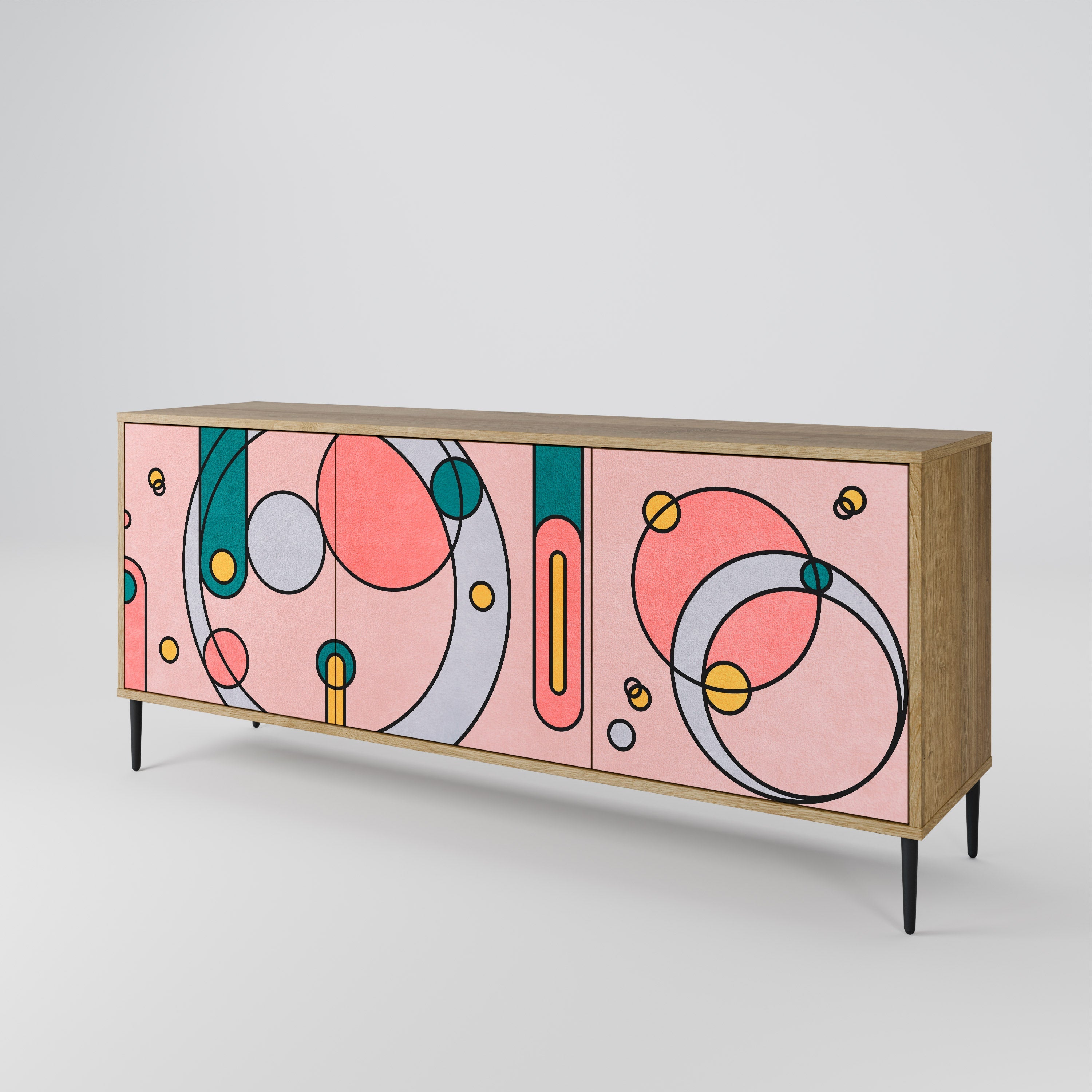 GOSSAMER ECHOES 3-Door Sideboard in Oak Effect
