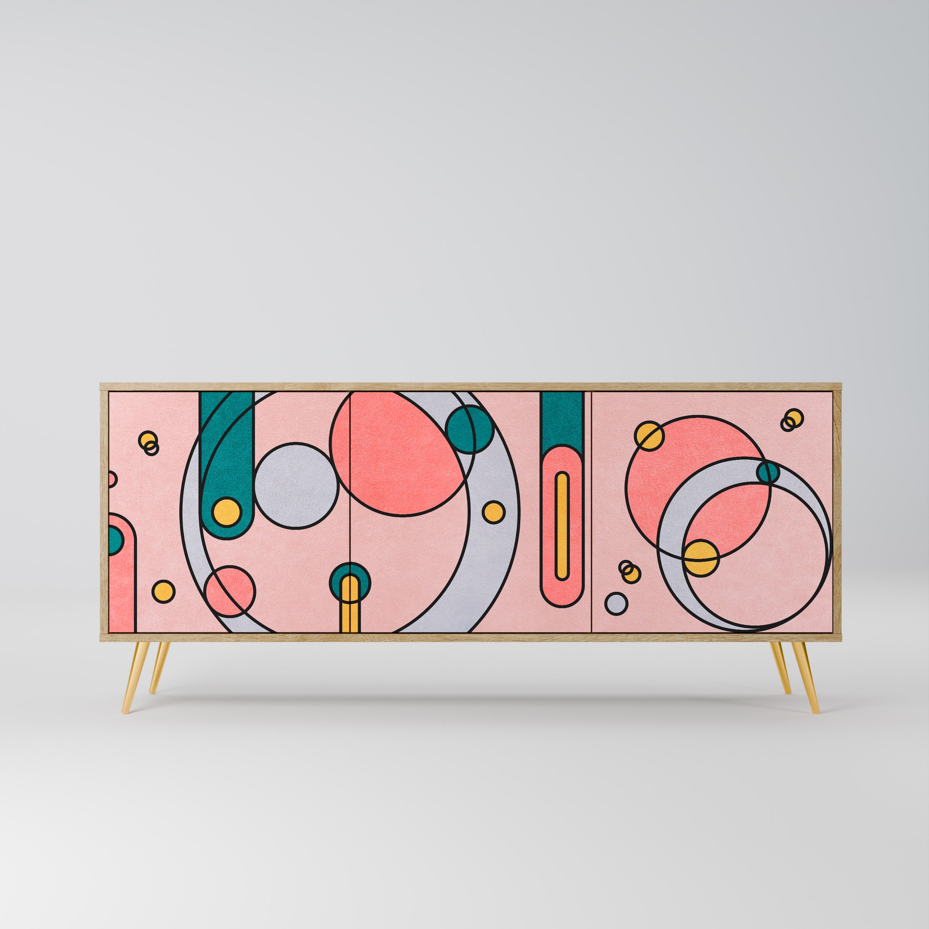 GOSSAMER ECHOES 3-Door Sideboard in Oak Effect