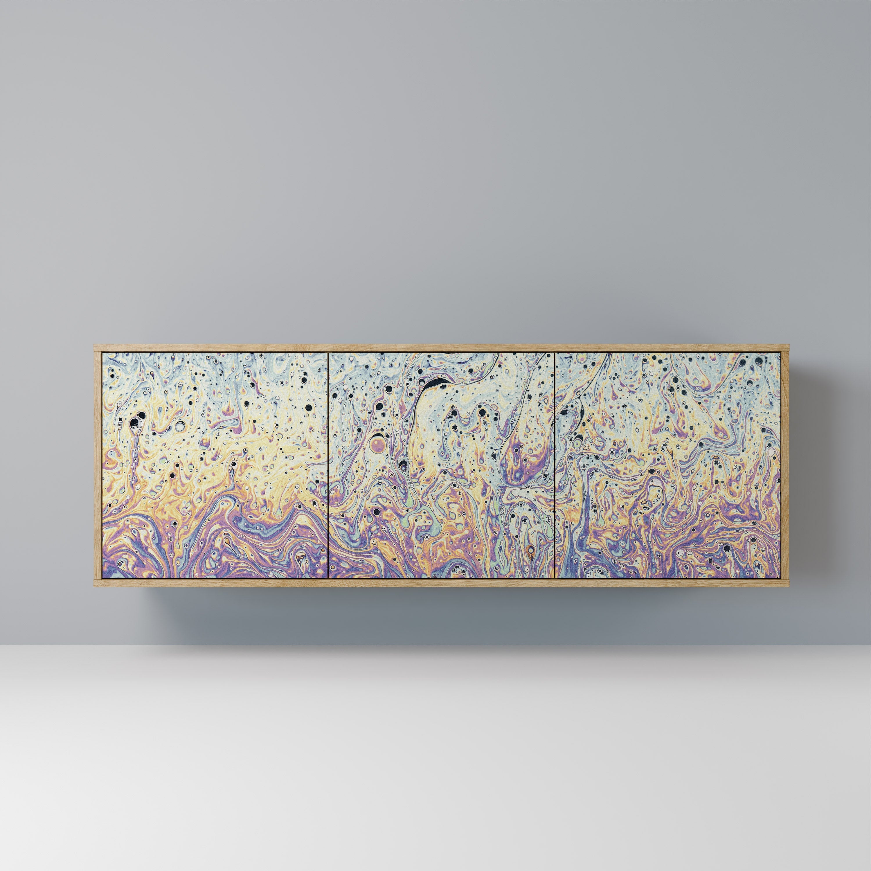 MOSAIC OF COLORS 3-Door Sideboard in Oak Effect