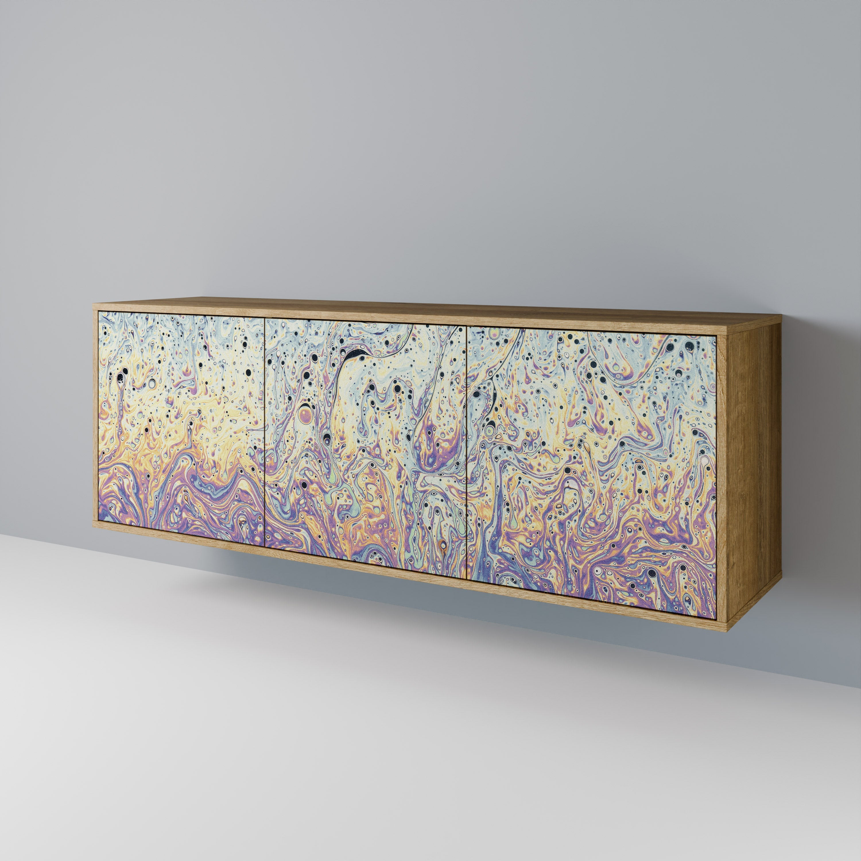 MOSAIC OF COLORS 3-Door Sideboard in Oak Effect