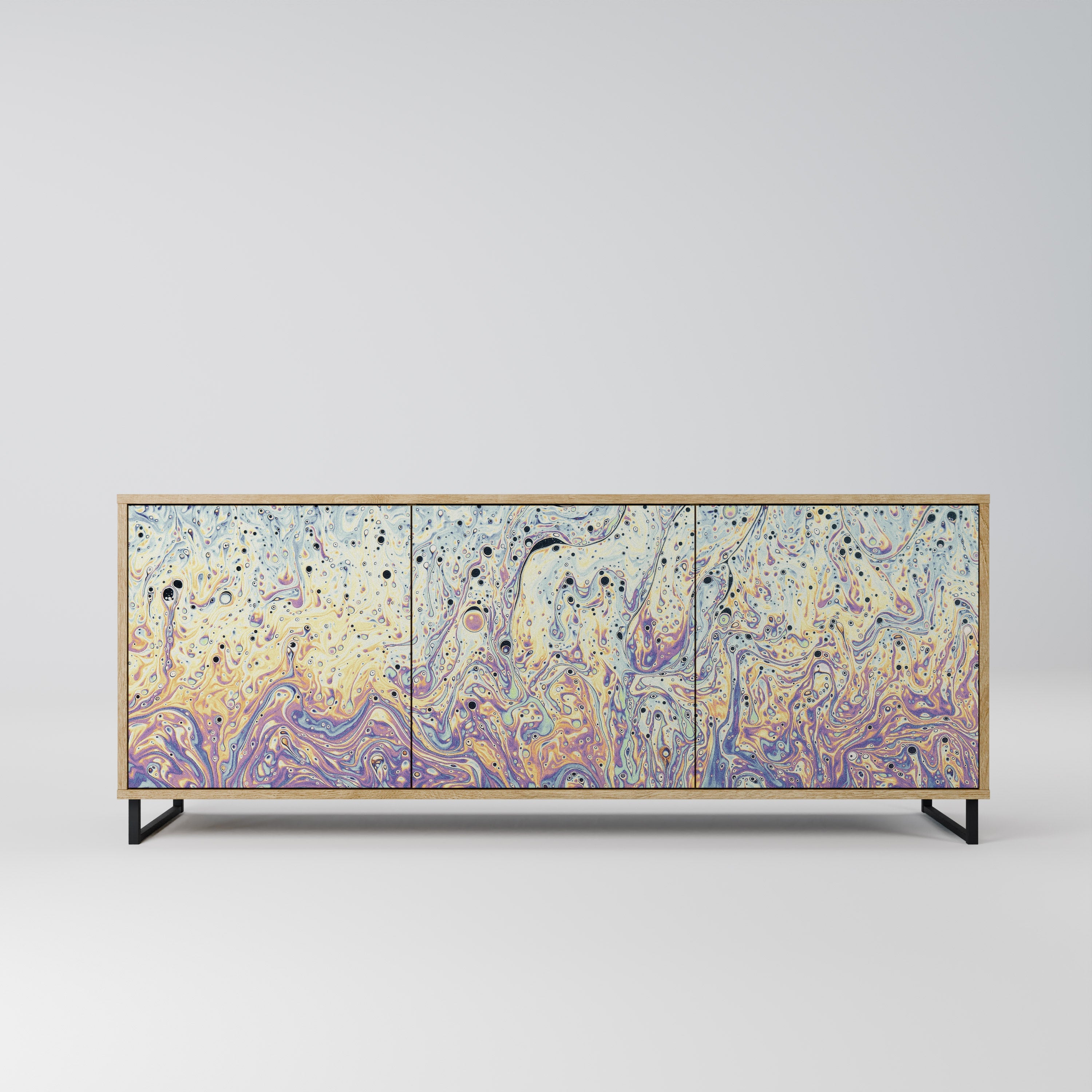 MOSAIC OF COLORS 3-Door Sideboard in Oak Effect