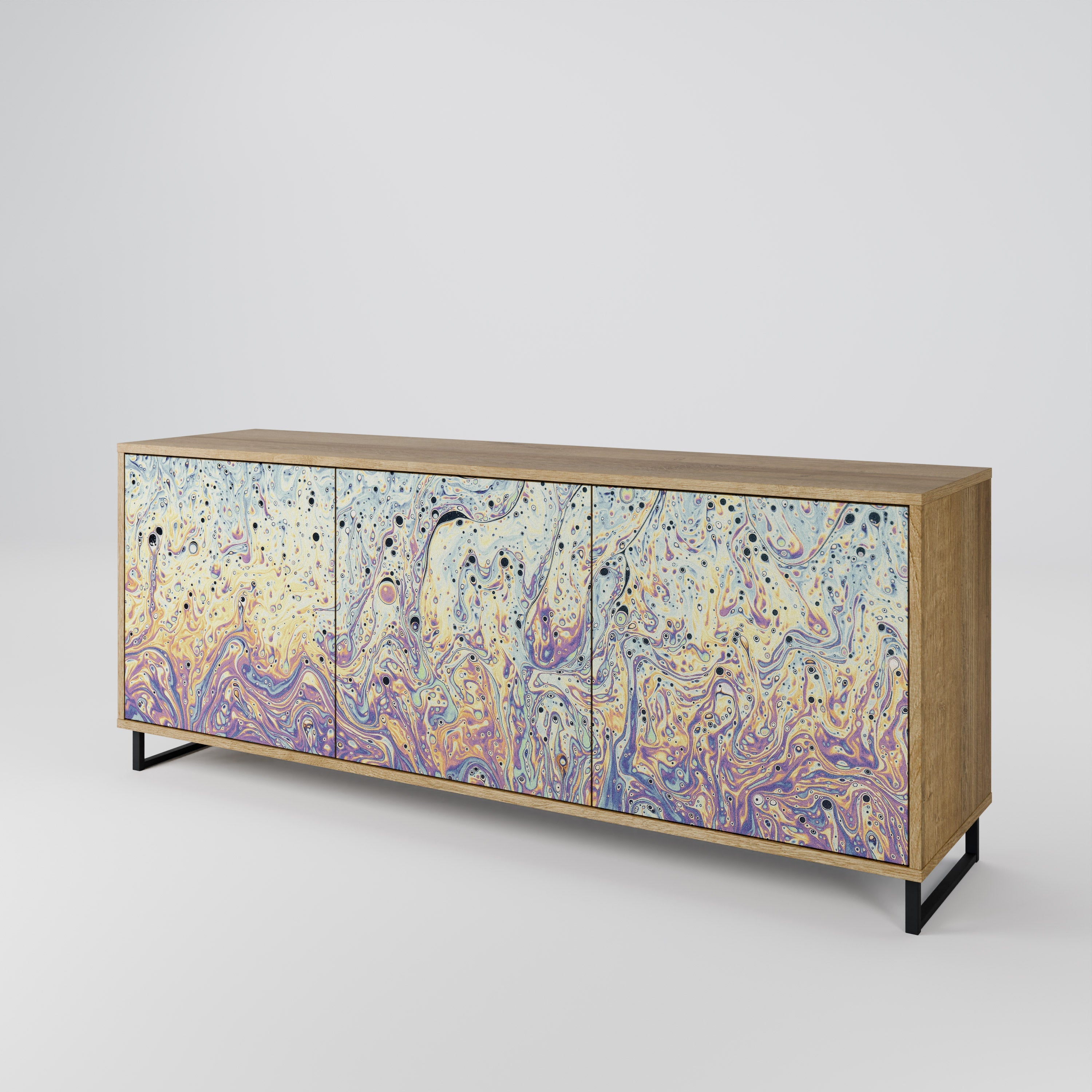 MOSAIC OF COLORS 3-Door Sideboard in Oak Effect