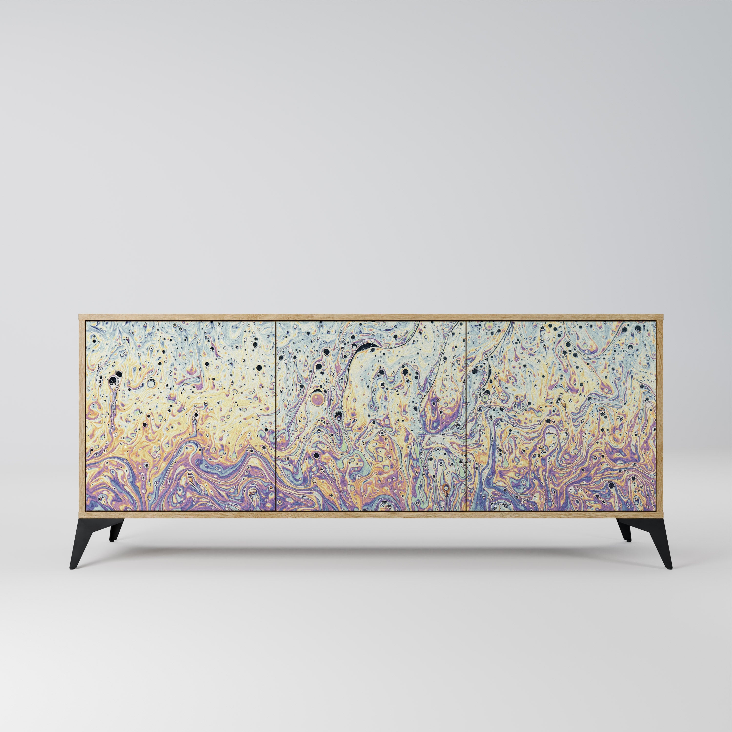 MOSAIC OF COLORS 3-Door Sideboard in Oak Effect