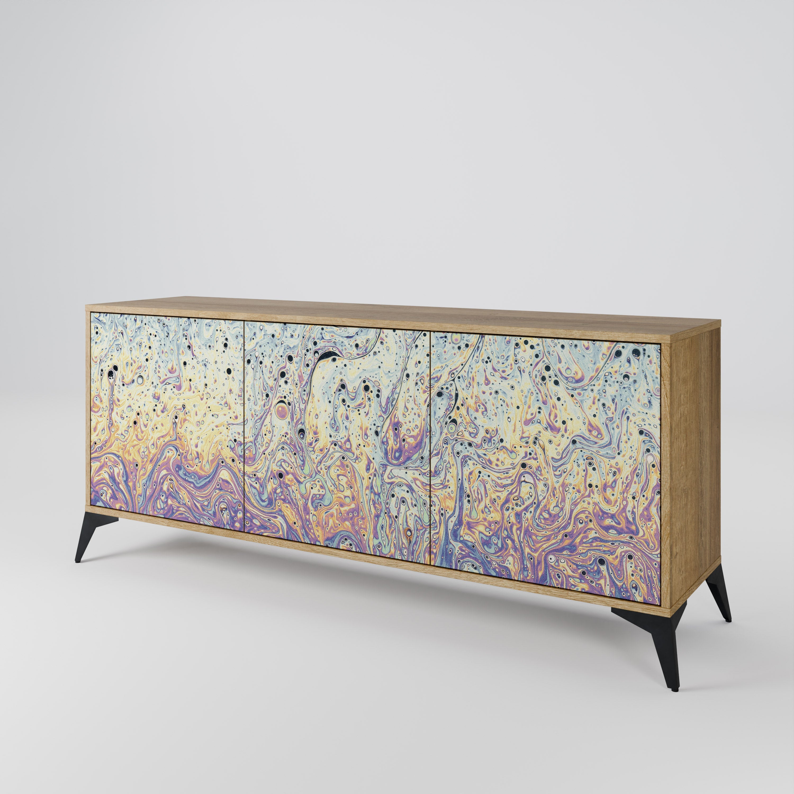 MOSAIC OF COLORS 3-Door Sideboard in Oak Effect