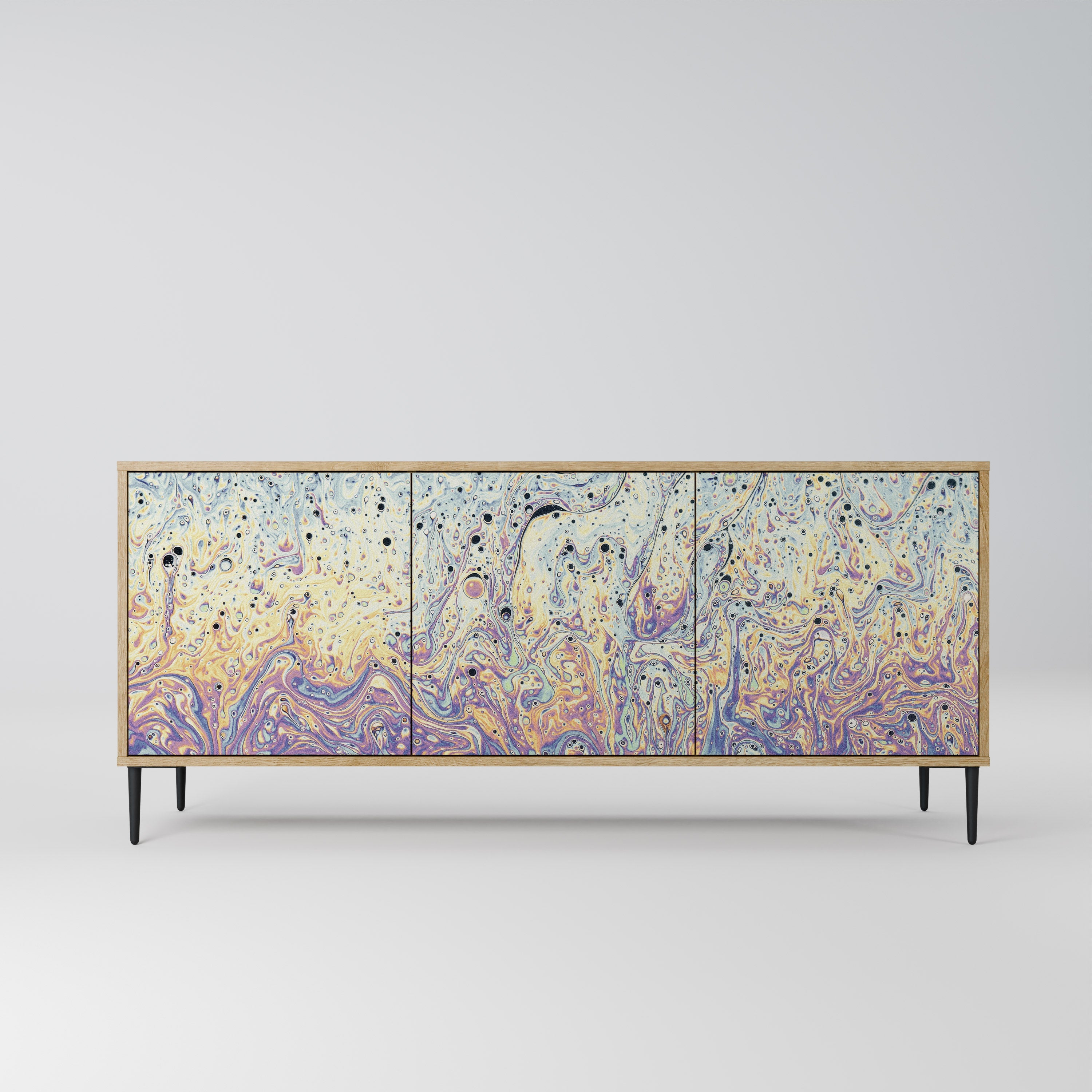 MOSAIC OF COLORS 3-Door Sideboard in Oak Effect