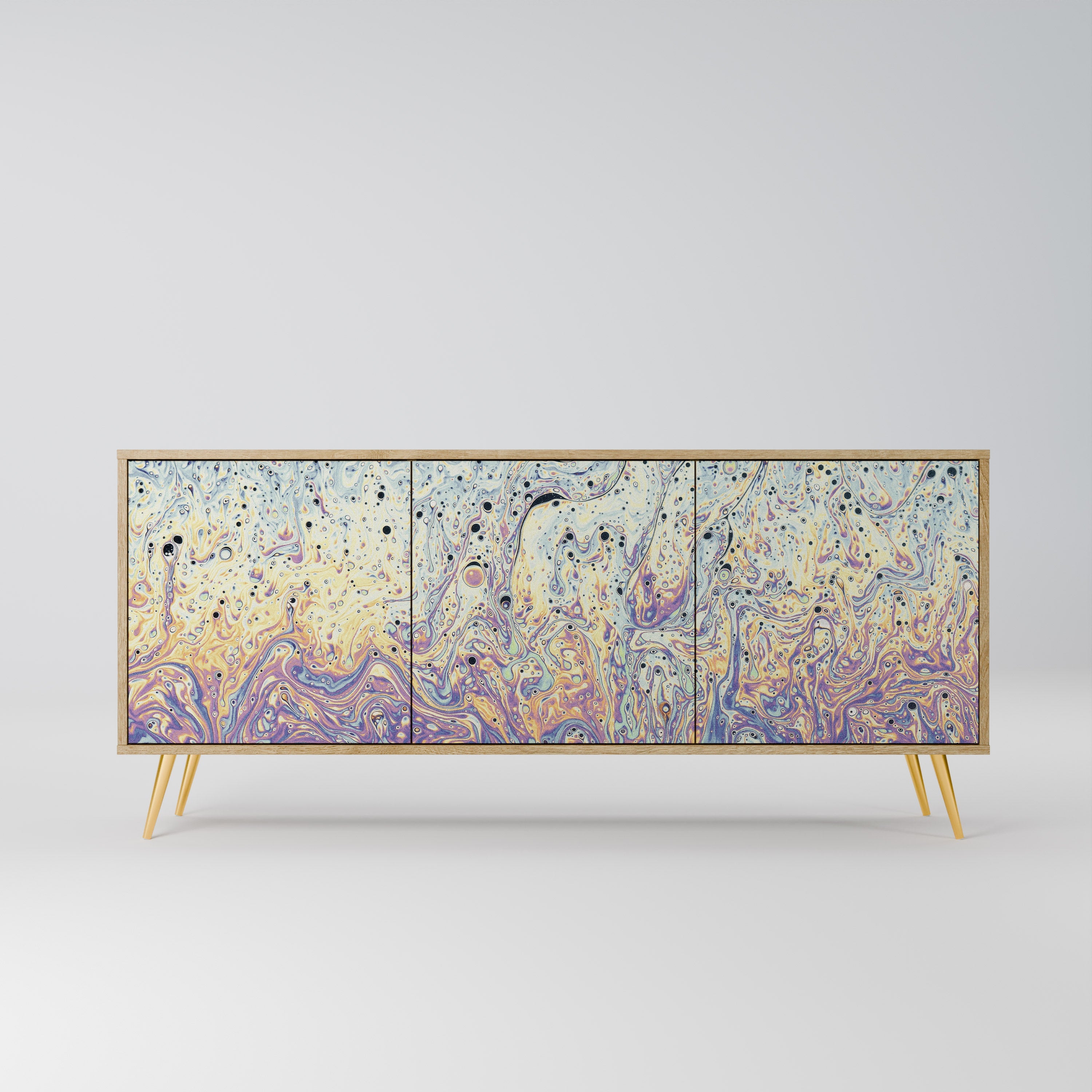 MOSAIC OF COLORS 3-Door Sideboard in Oak Effect