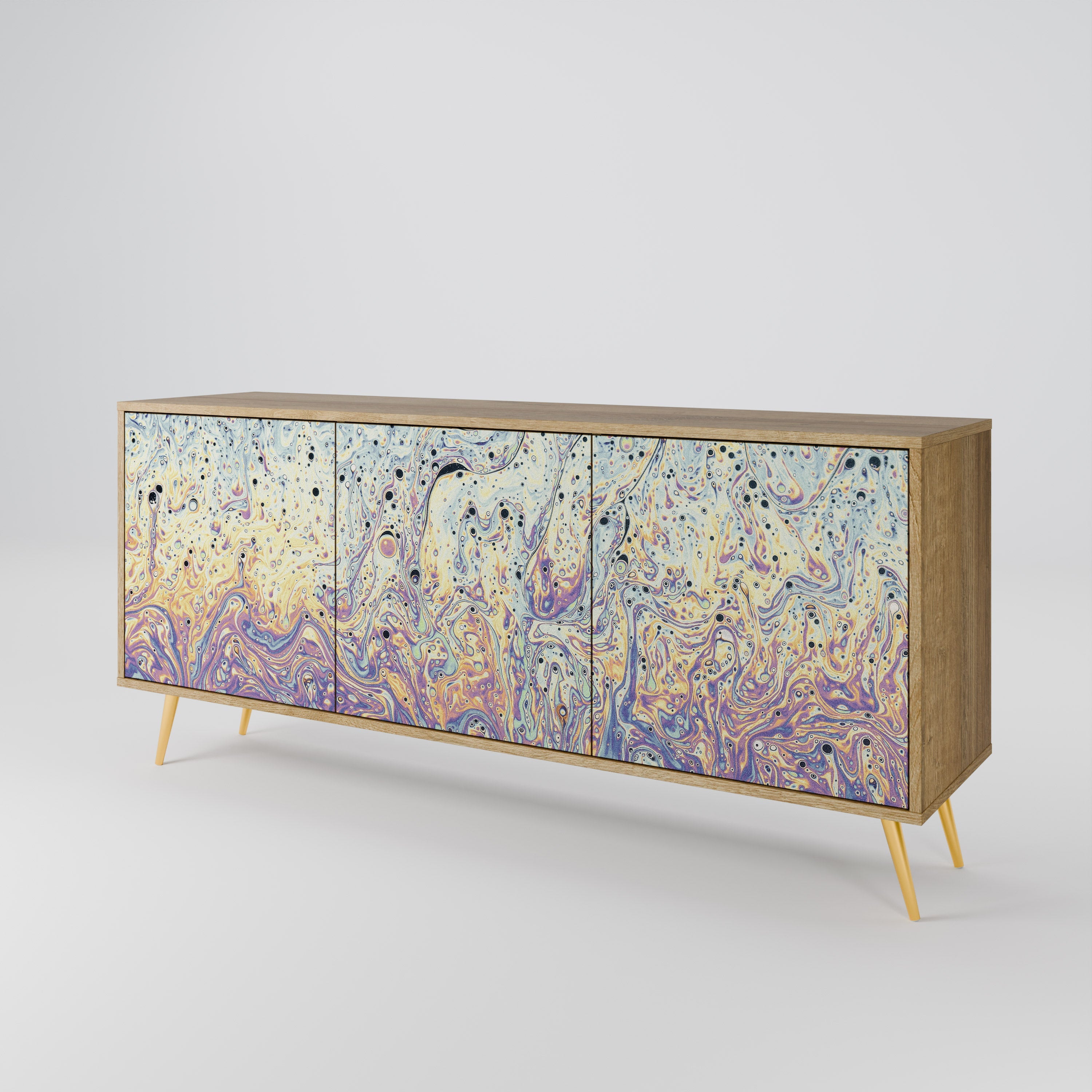 MOSAIC OF COLORS 3-Door Sideboard in Oak Effect