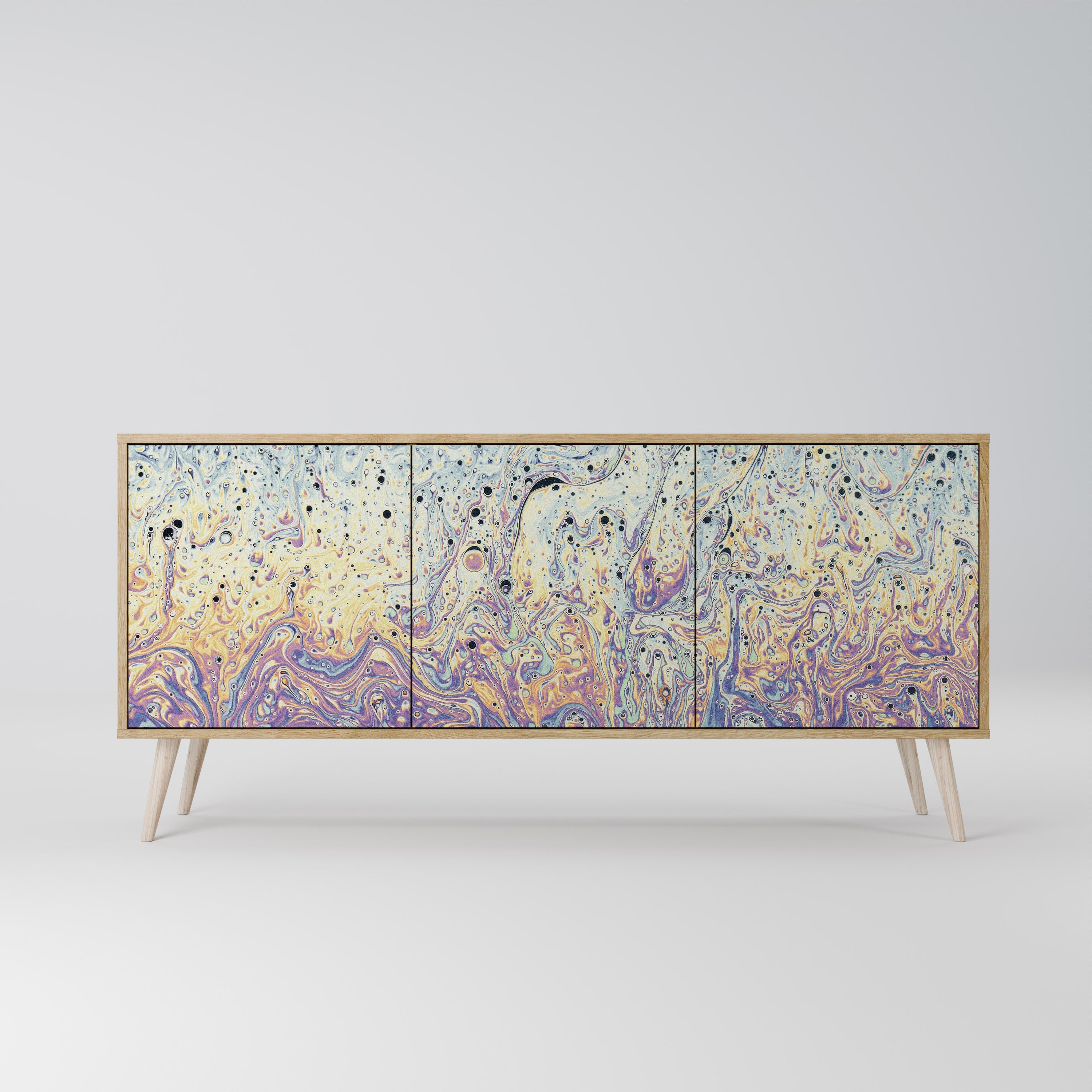 MOSAIC OF COLORS 3-Door Sideboard in Oak Effect