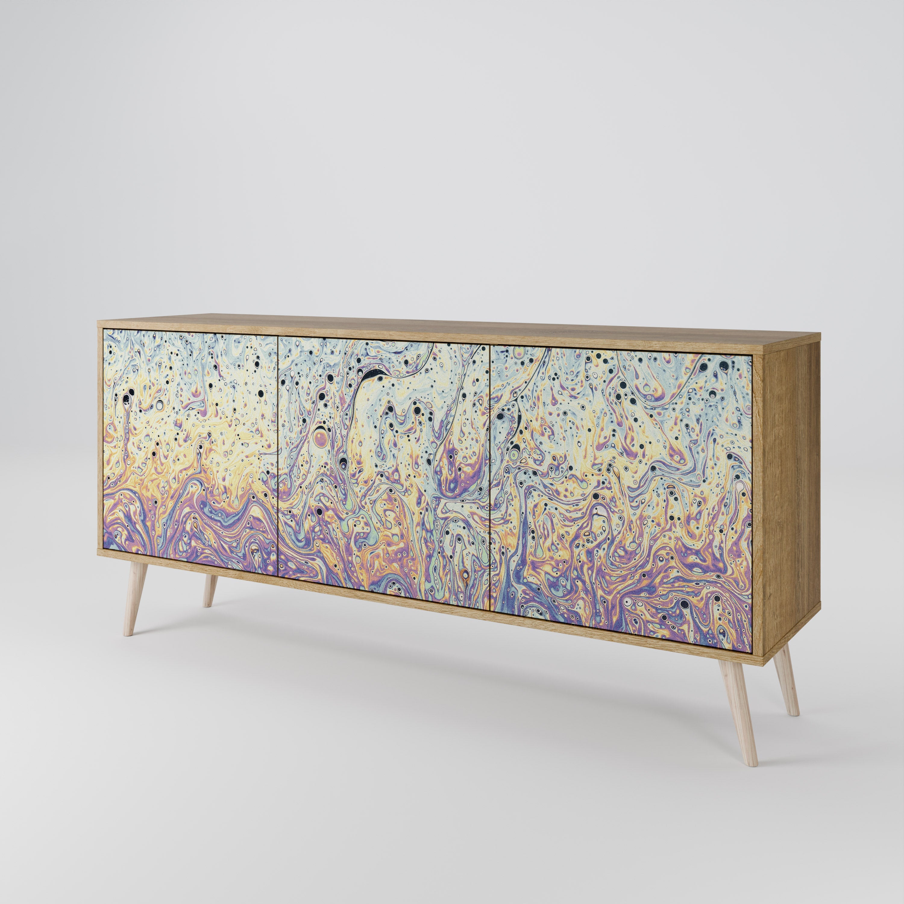 MOSAIC OF COLORS 3-Door Sideboard in Oak Effect