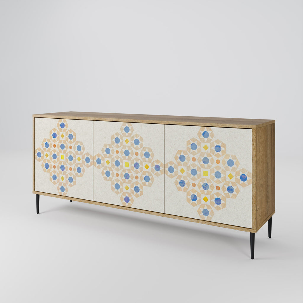 PATTERNED PRISM 3-Door Sideboard in Oak Effect