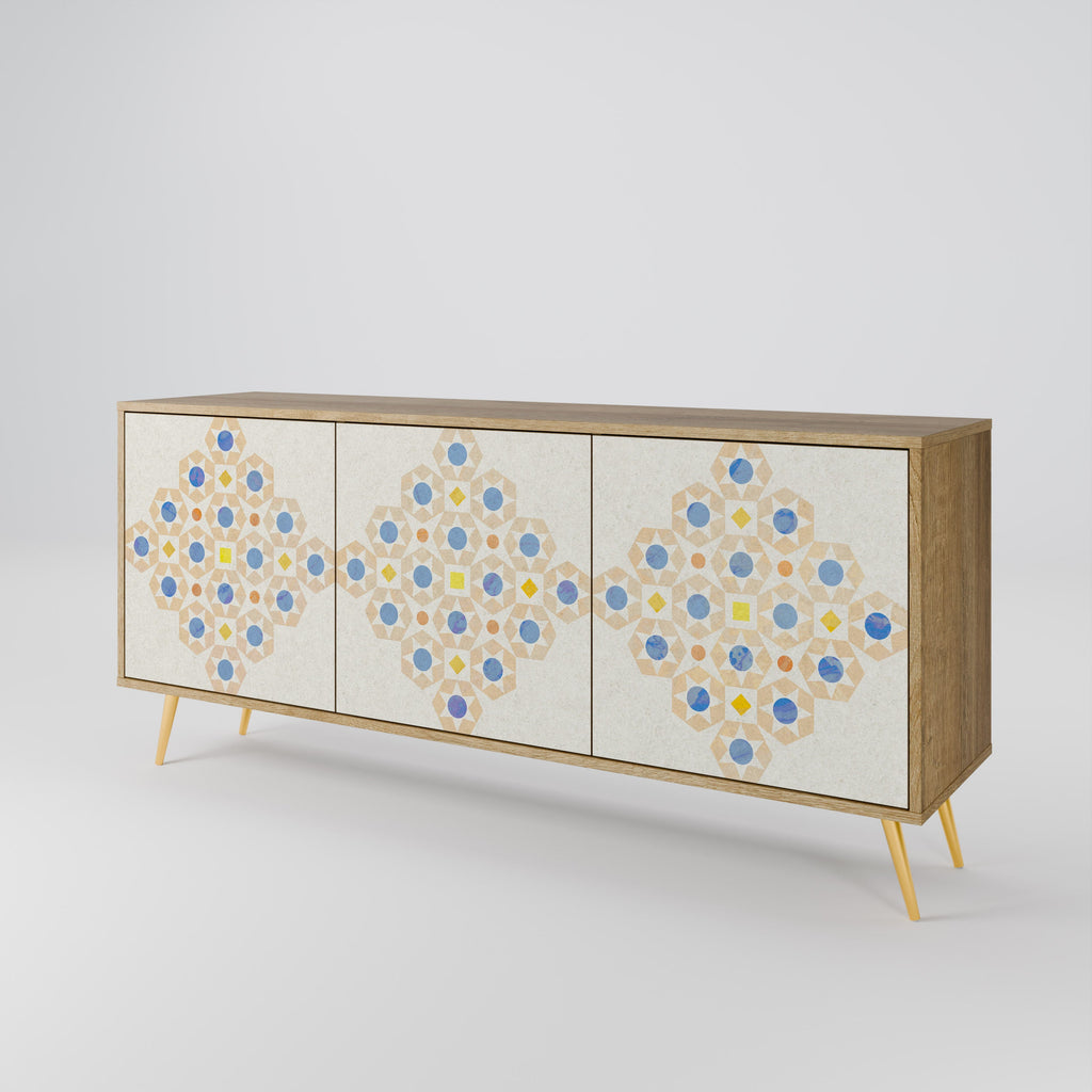PATTERNED PRISM 3-Door Sideboard in Oak Effect