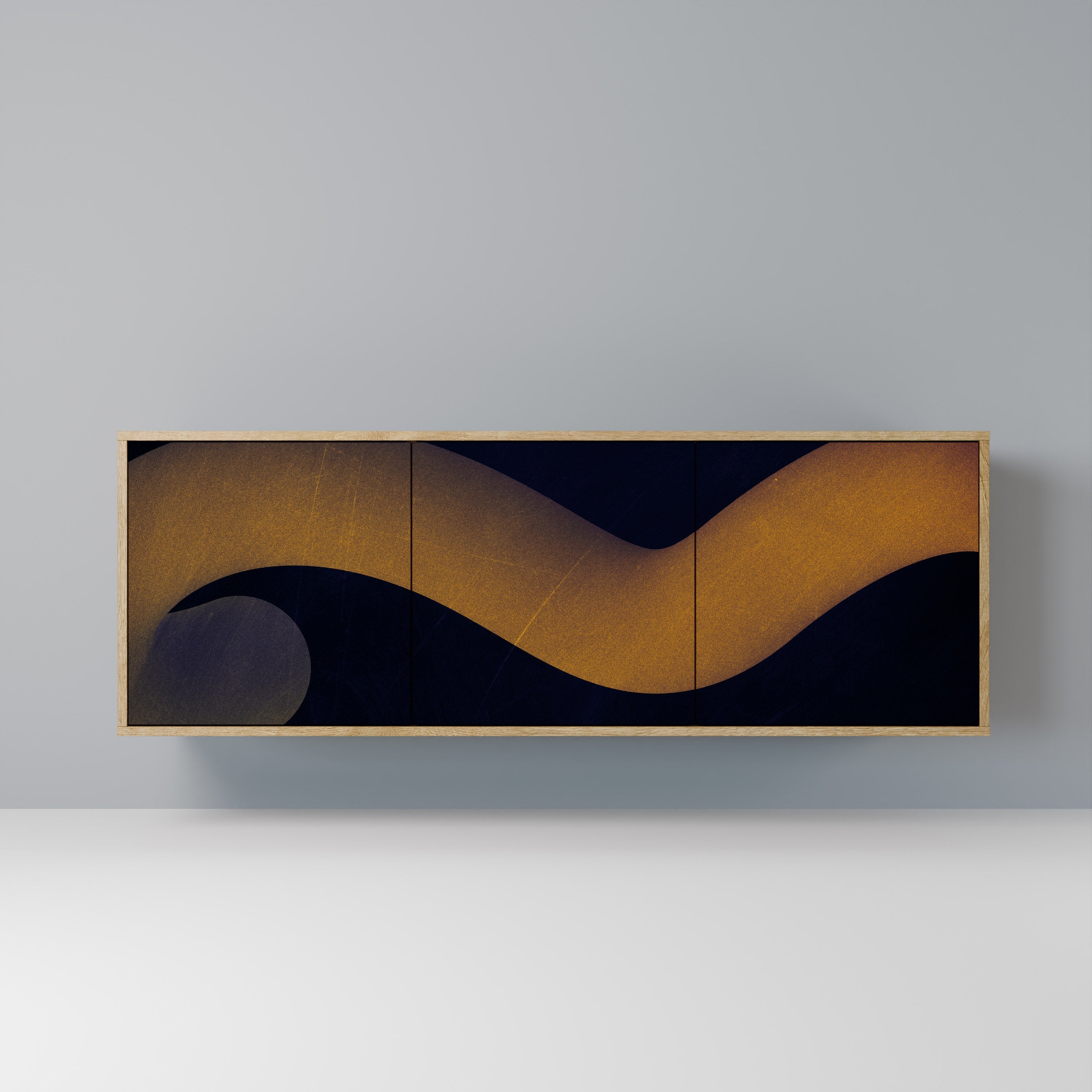 HOLLOW TIME 3-Door Sideboard in Oak Effect