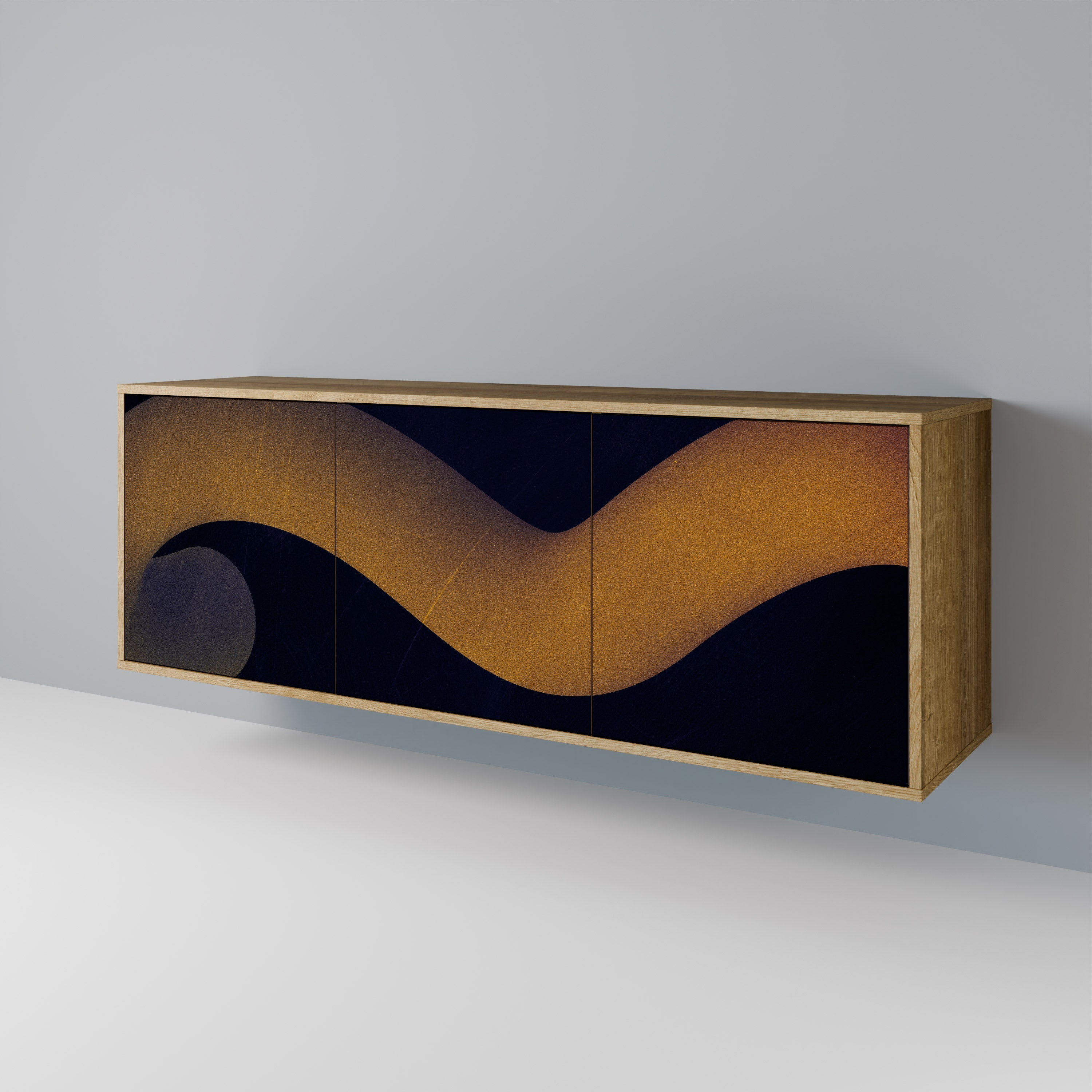 HOLLOW TIME 3-Door Sideboard in Oak Effect