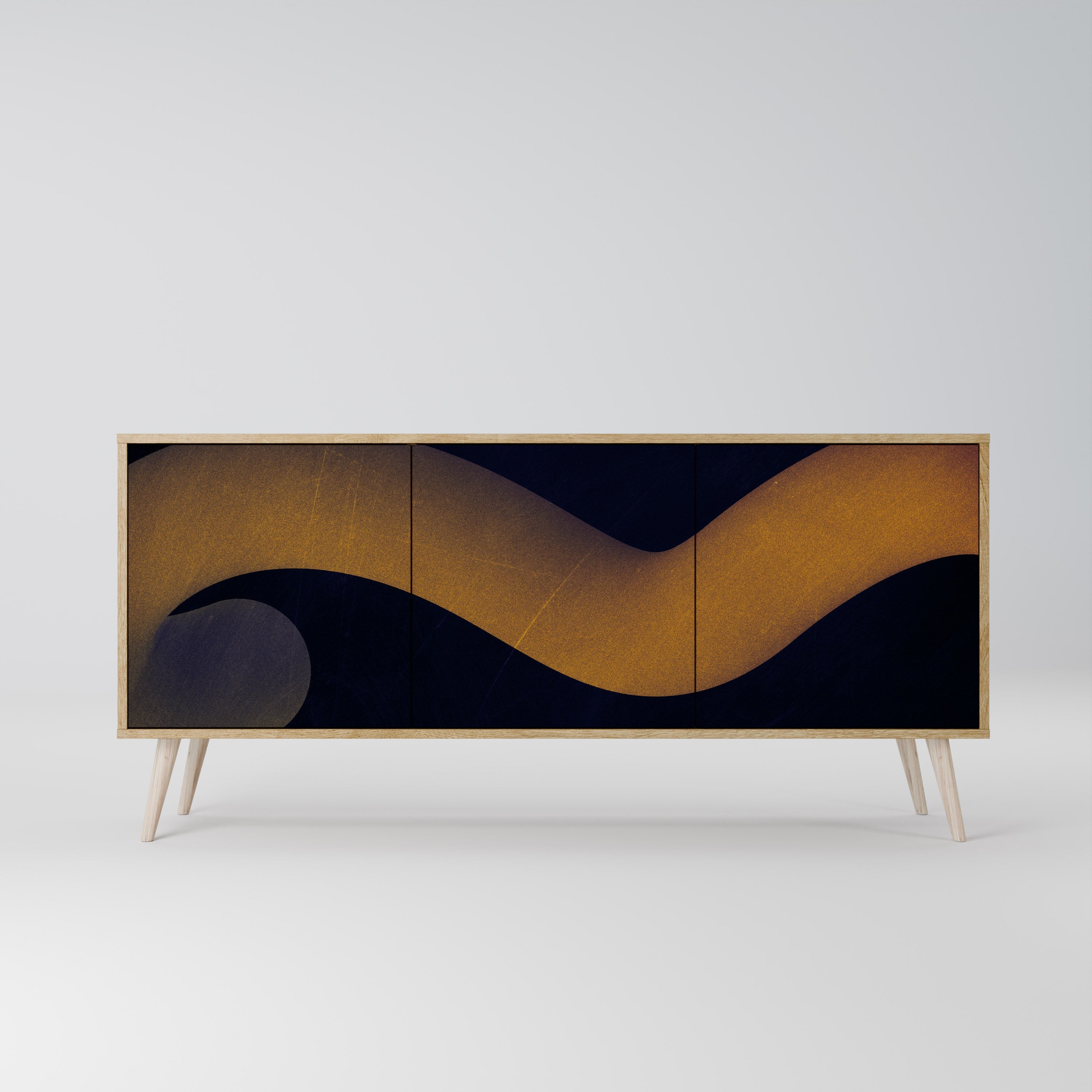 HOLLOW TIME 3-Door Sideboard in Oak Effect