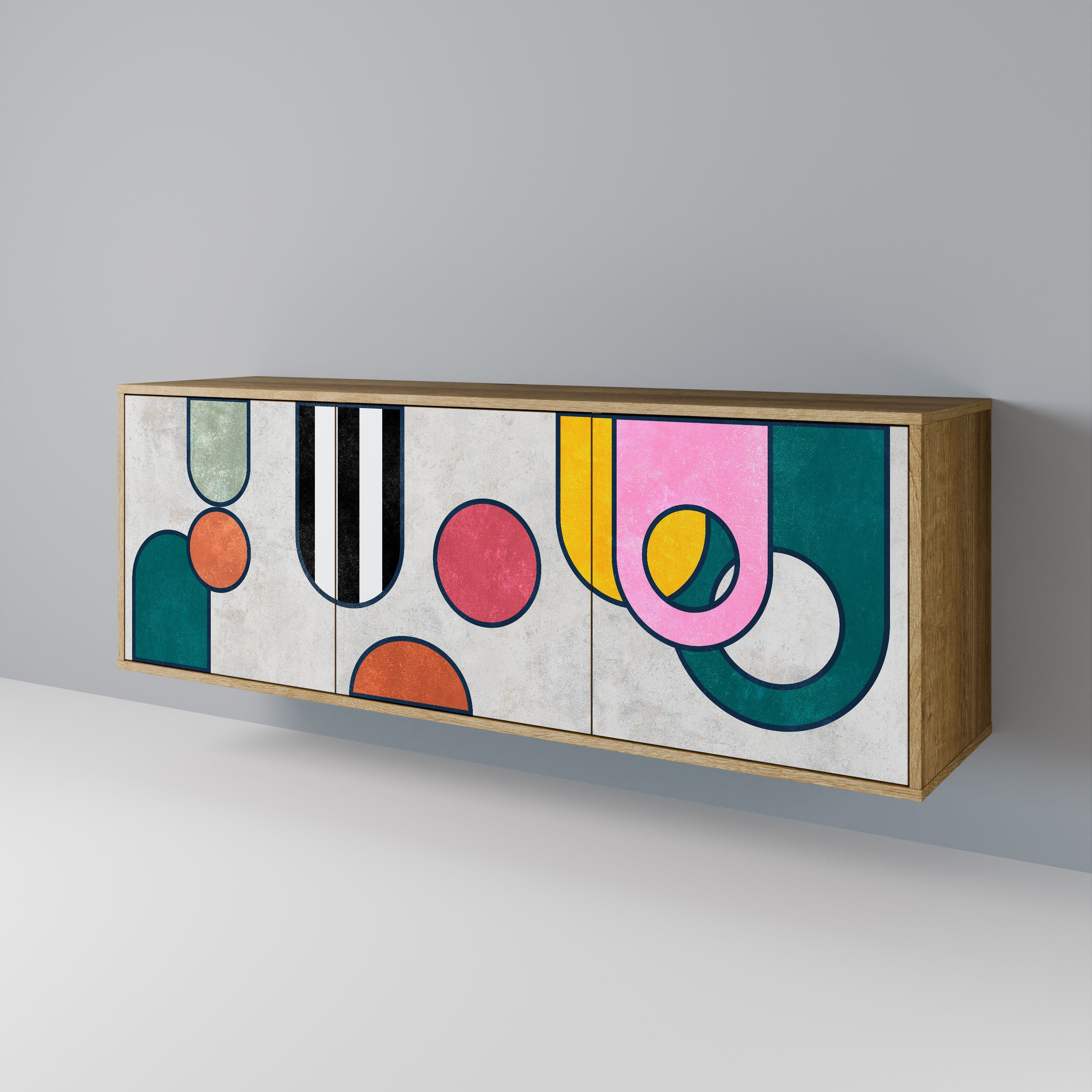 COOL STORY 3-Door Sideboard in Oak Effect