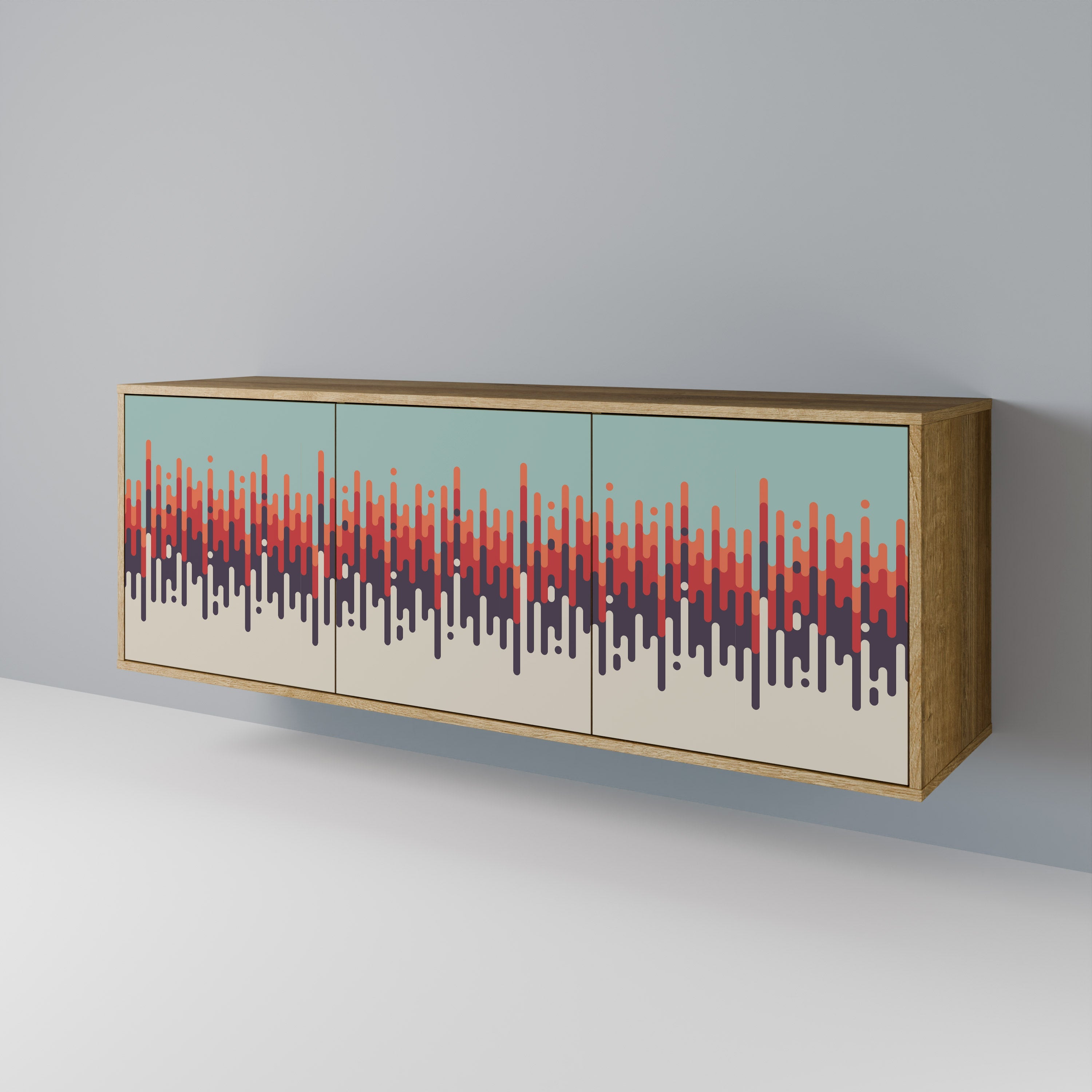 CHROMA CONTOURS 3-Door Sideboard in Oak Effect